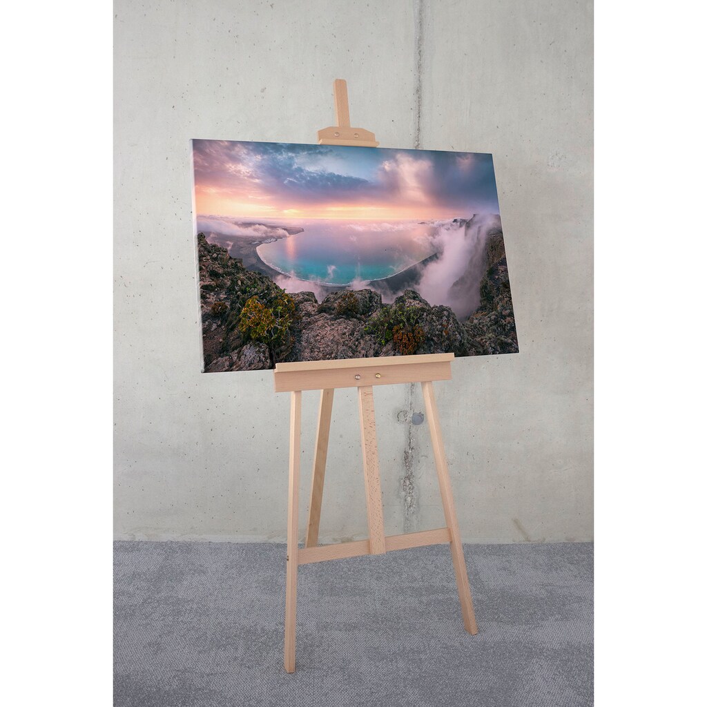 Komar Leinwandbild »Coastal Paradise«, Baum-Blätter-Natur-Berge-Blumen-Foto-Jahreszeiten-Landschaft-Meer-Strand-Palmen, (1 St.)