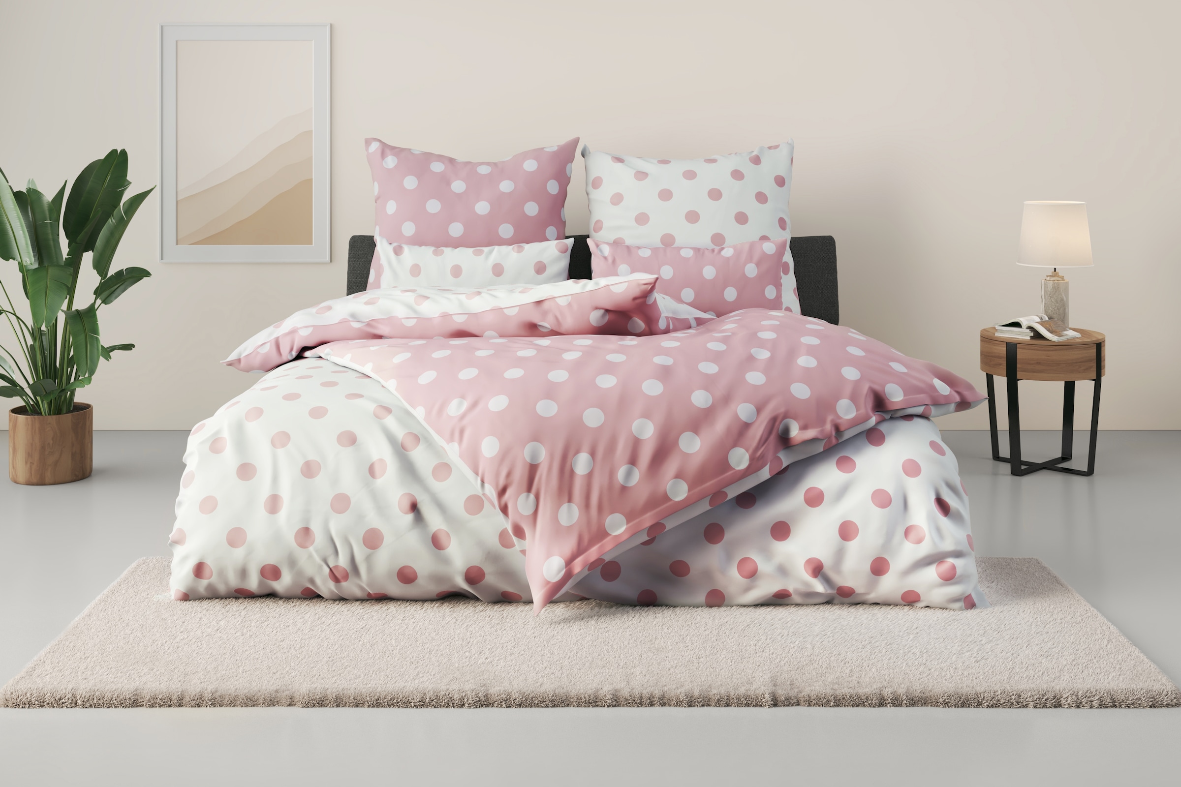 OTTO home Wendebettwäsche "Dots" 2 Stk. ab Größe 135x200 cm, aus recyceltem günstig online kaufen