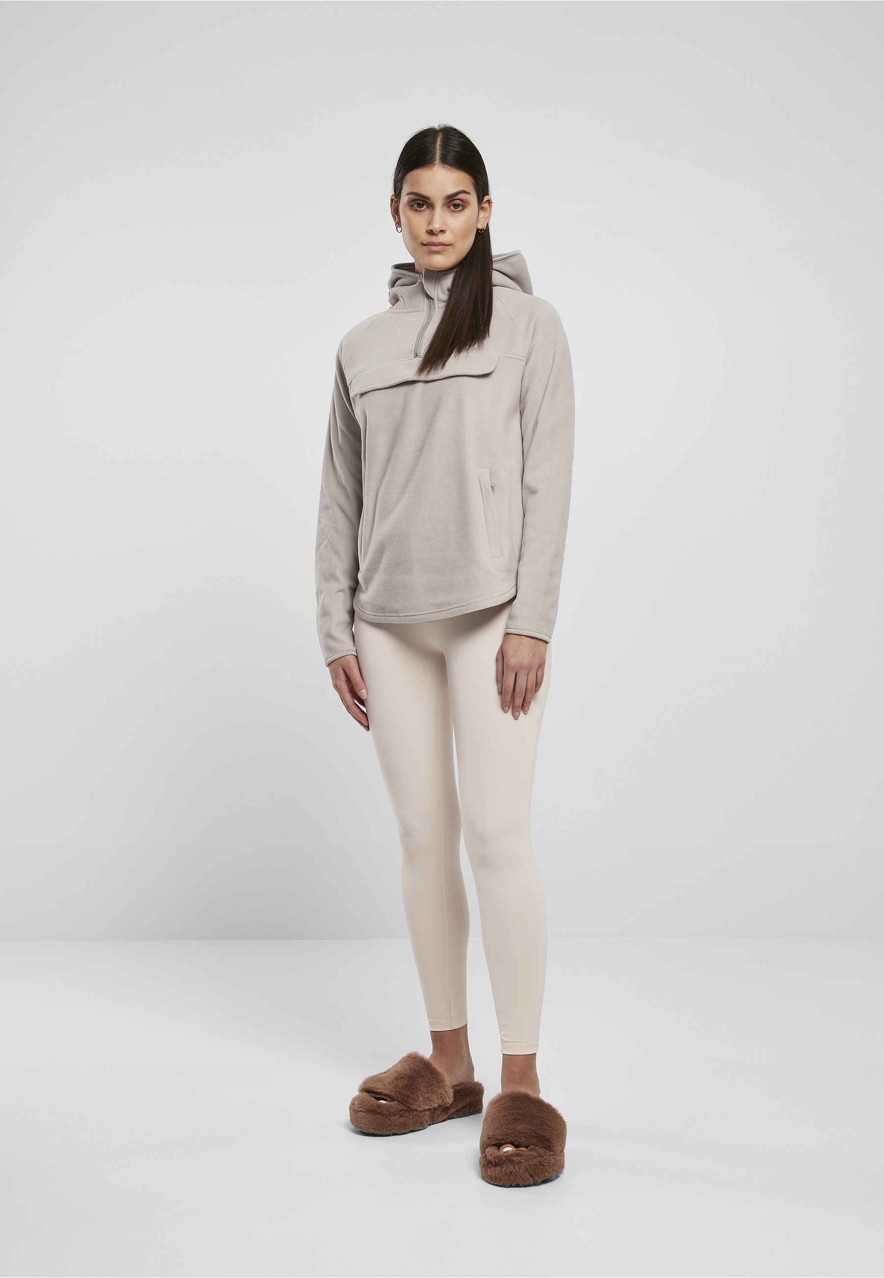 URBAN CLASSICS Kapuzensweatshirt »Urban Classics Damen Ladies Polar Fleece Pull Over Hoody«, 1 Stk.
