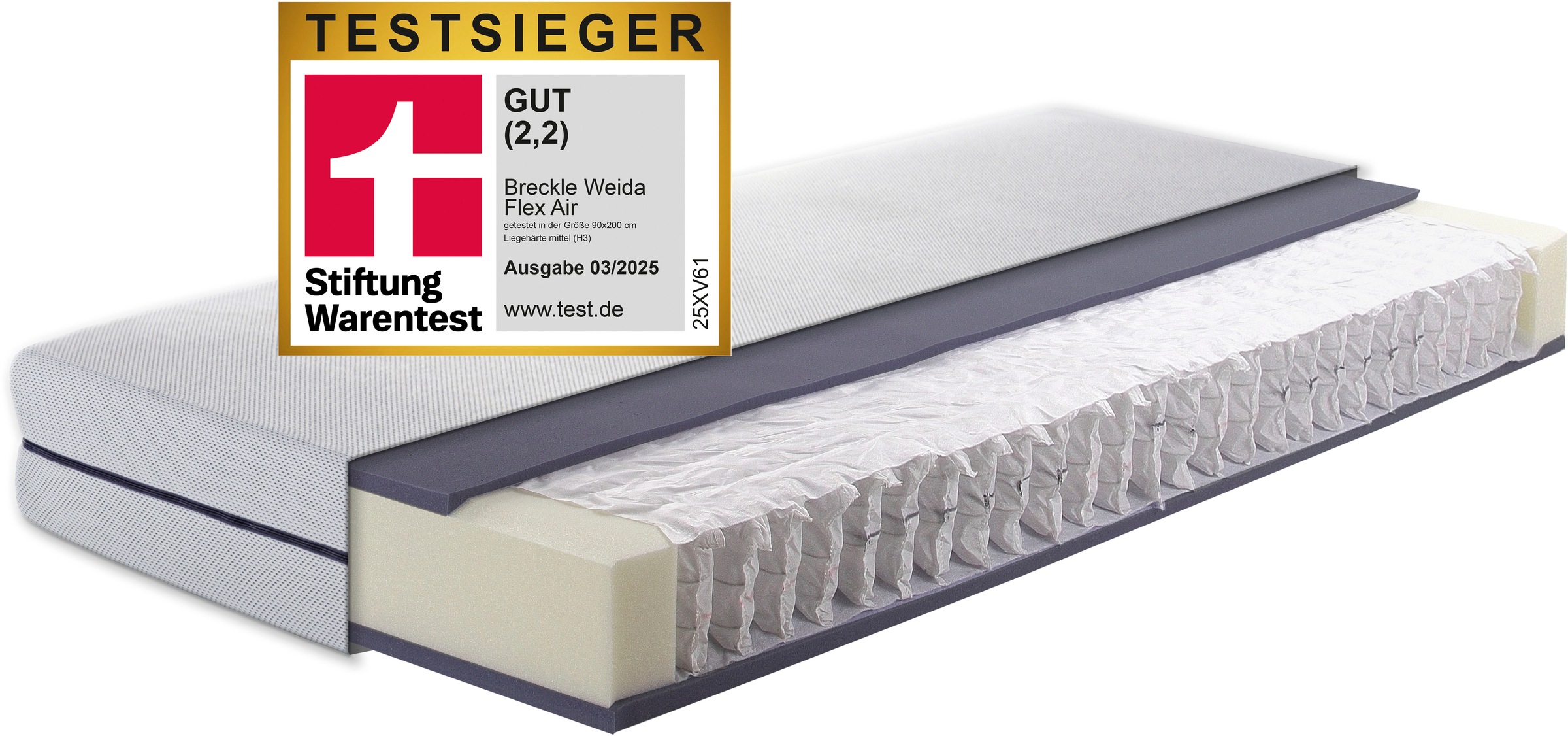 Breckle Taschenfederkernmatratze "Flex Air", 19 cm hoch, Raumgewicht: 38 kg günstig online kaufen