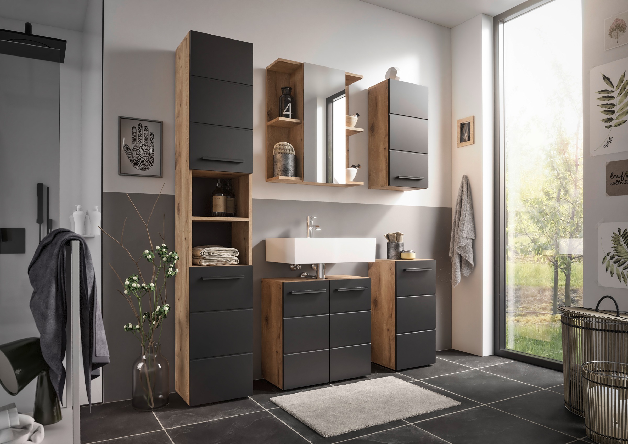 BASIC by Balculina Midischrank "Rom BxHxT 34x72x31 cm" 1 Stk. tlg. Breite 3 günstig online kaufen