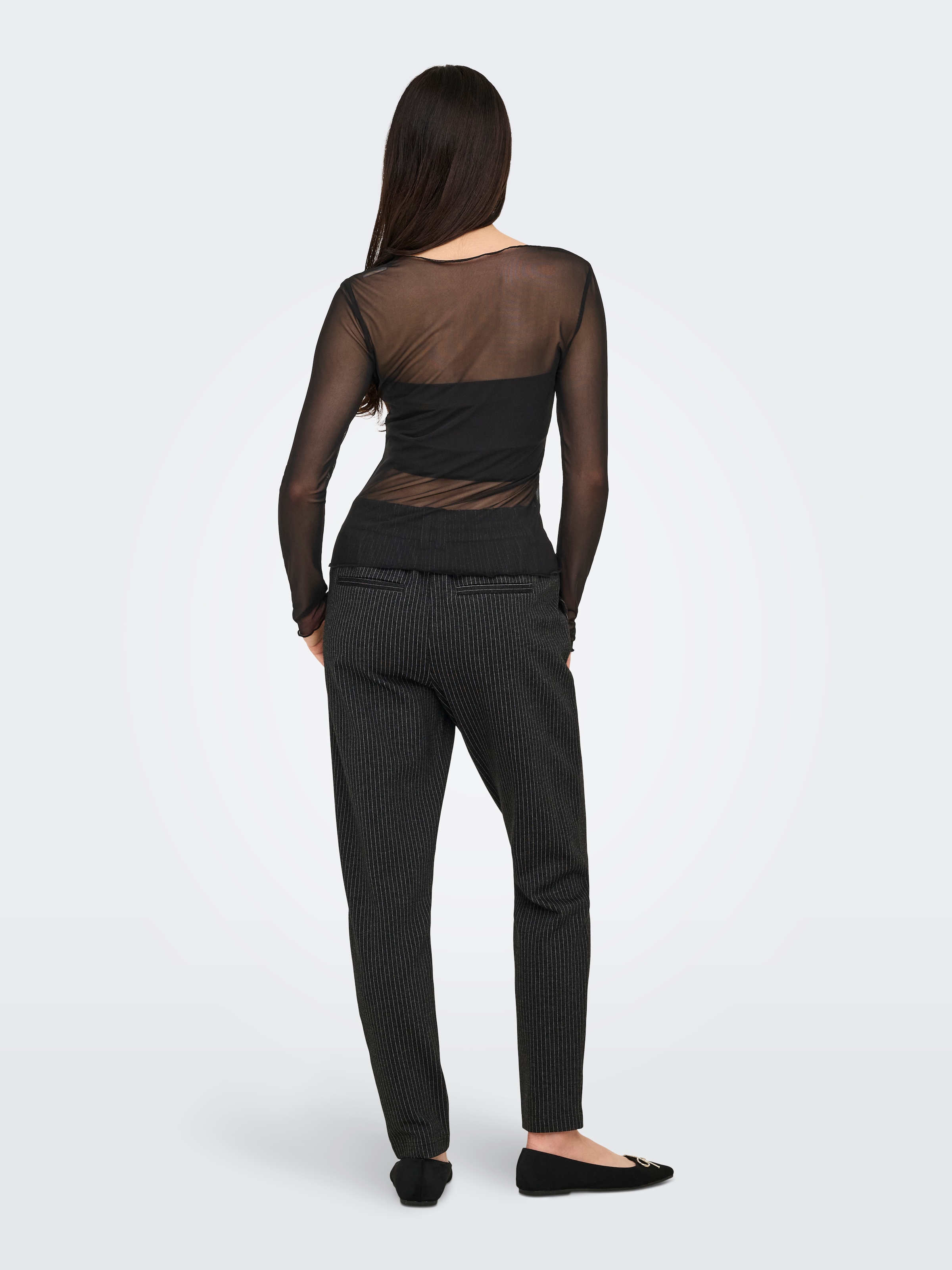 JDY Langarmshirt »JDYELSA NEW L/S O NECK TOP JRS NOOS«, leicht transparenter Look