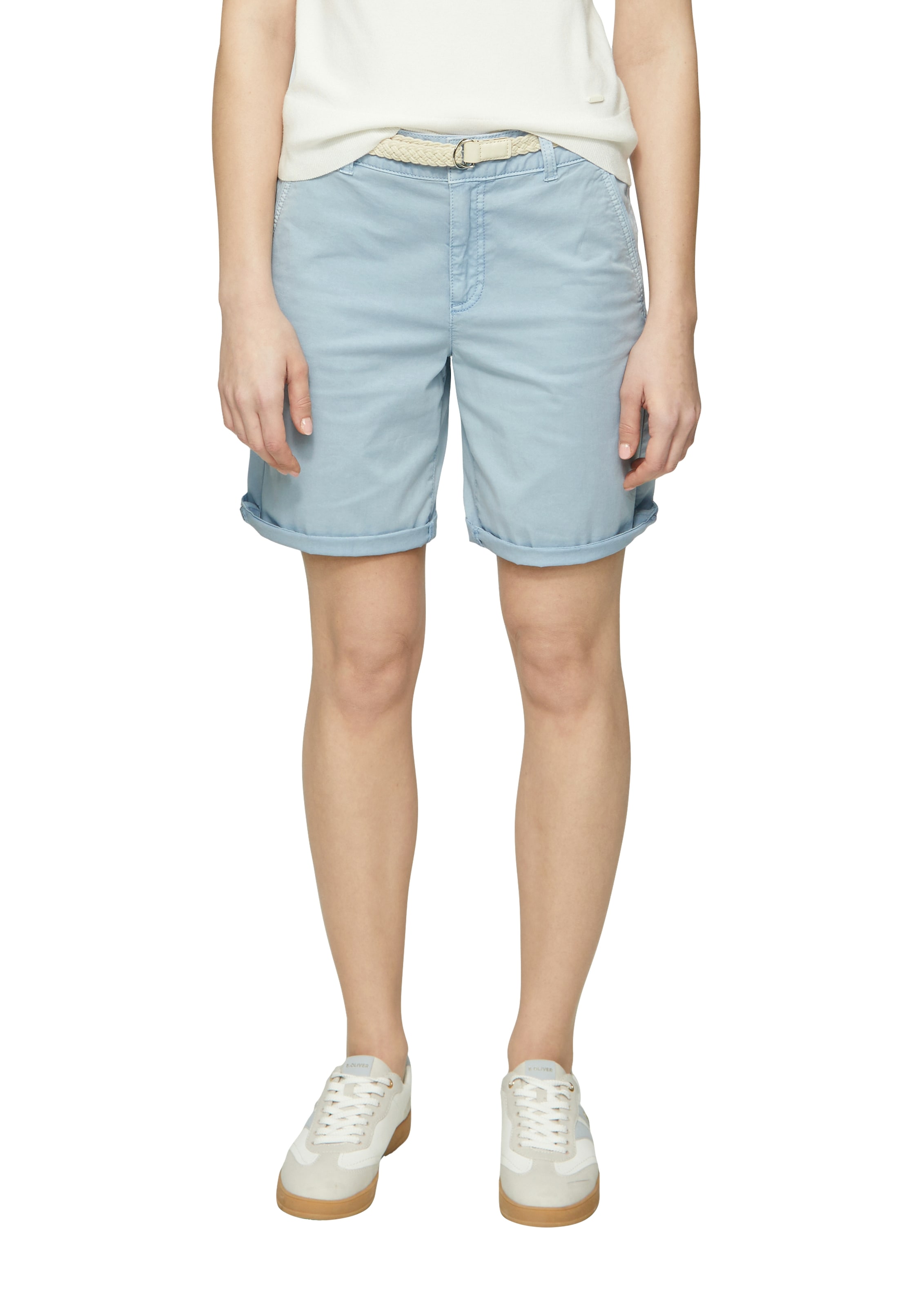 s.Oliver Chinoshorts, Sommerhose mit geflochtenem Gürtel günstig online kaufen