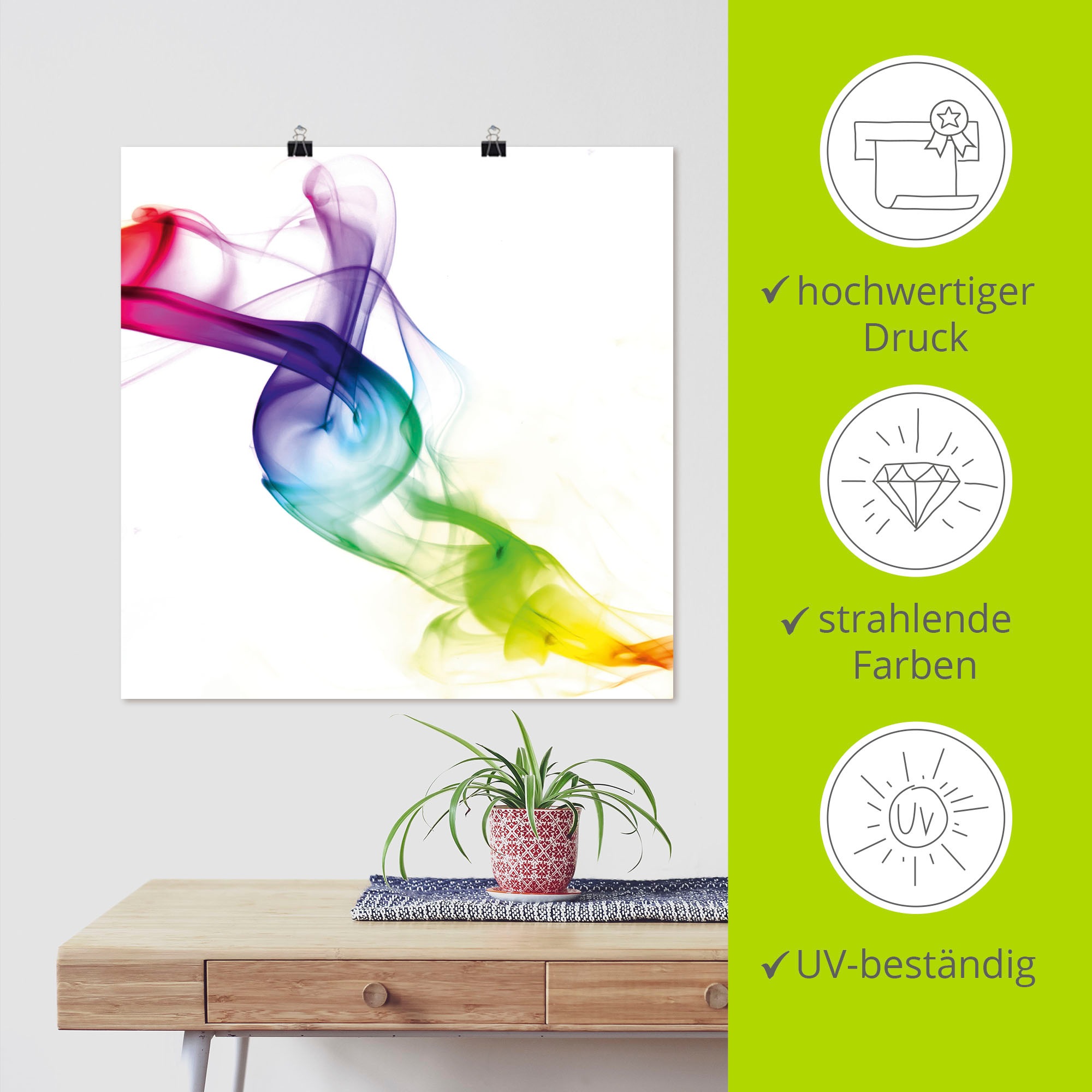 Artland Wandbild »Rauch - Abstrakt« Gegenstandslos 1 Stk. tlg. als Leinwandbild, Poster in verschied. Größen