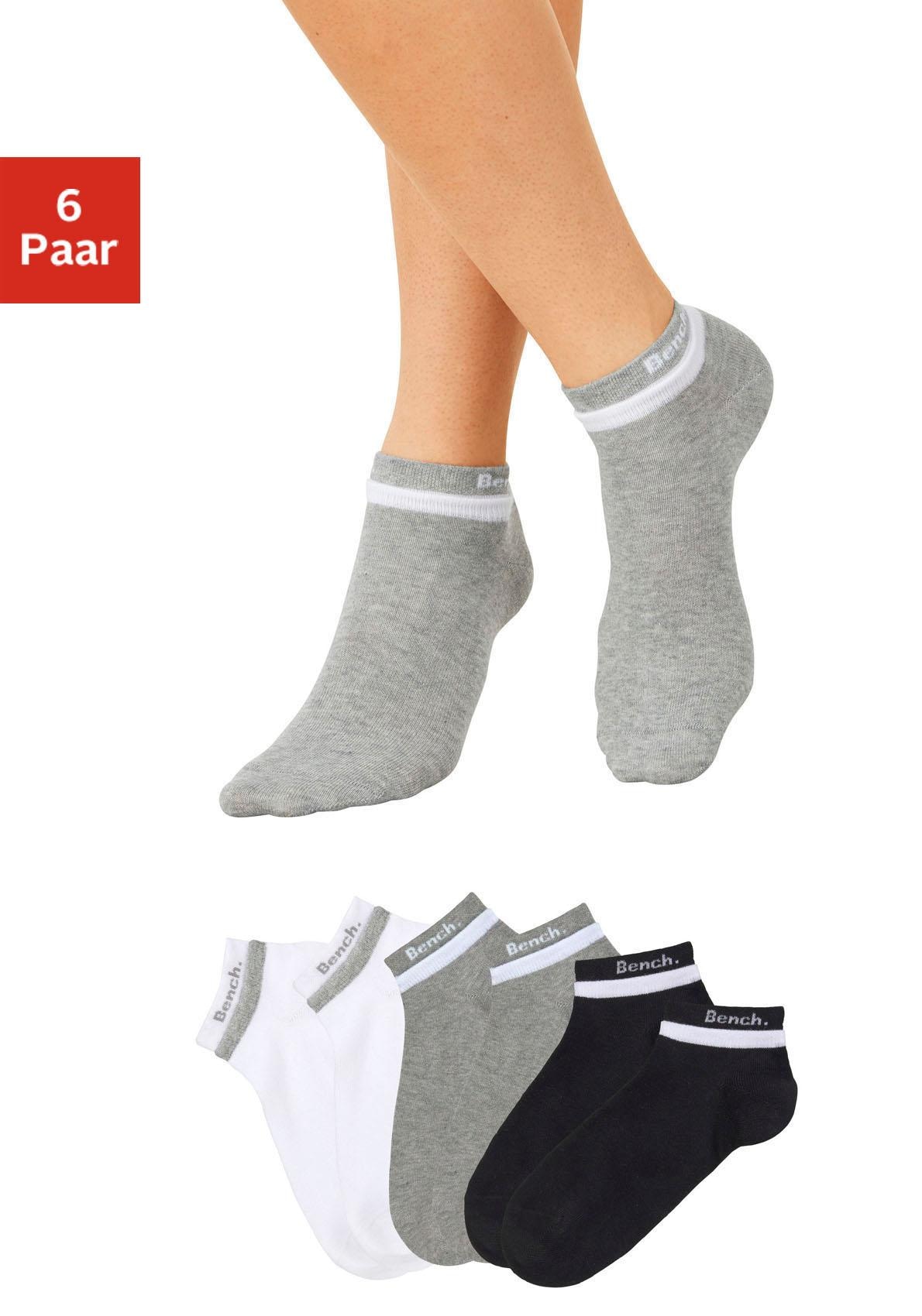 Bench. Kurzsocken "Damen Sport und Freizeitsocken" Packung, 6 Paar tlg. mit doppelten Bündchen