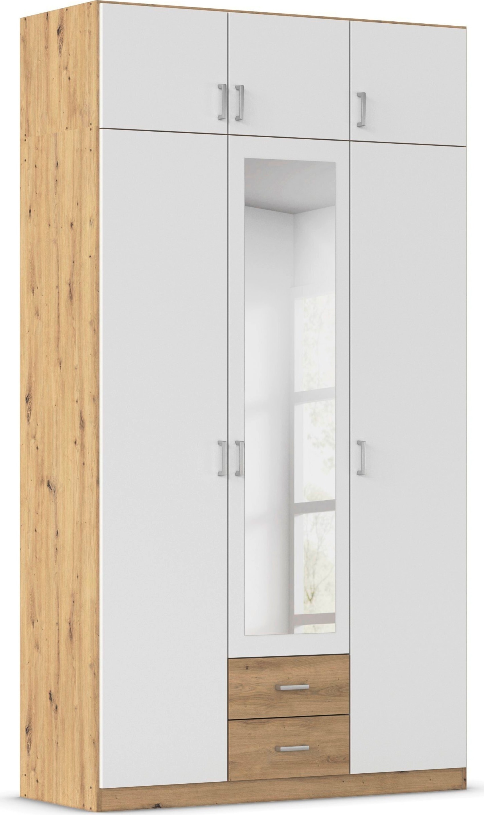 rauch Kleiderschrank "Schrank Garderobe Wäscheschrank GAMMA in 4 Breiten 91-226 cm" 3 verschiedene Ausstattungen BASIC/CLASSIC/PREMIUM (inkl. SOFT-CLOSE), mit Schubladen und Schrankaufsatz sowie Spiegel MADE IN GERMANY