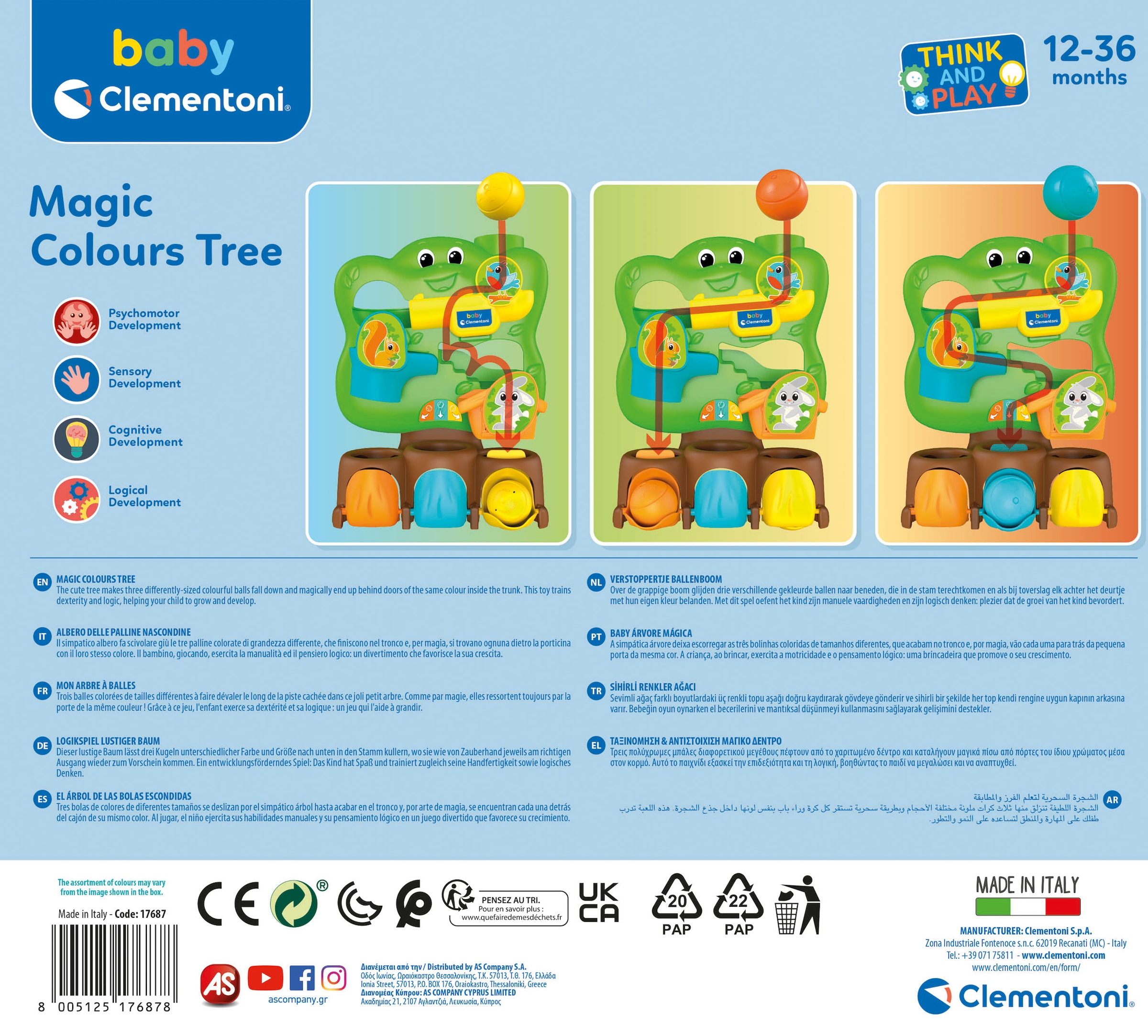 Clementoni® Steckspielzeug »Baby Clementoni, Lustiger Baum«, Made in Europe