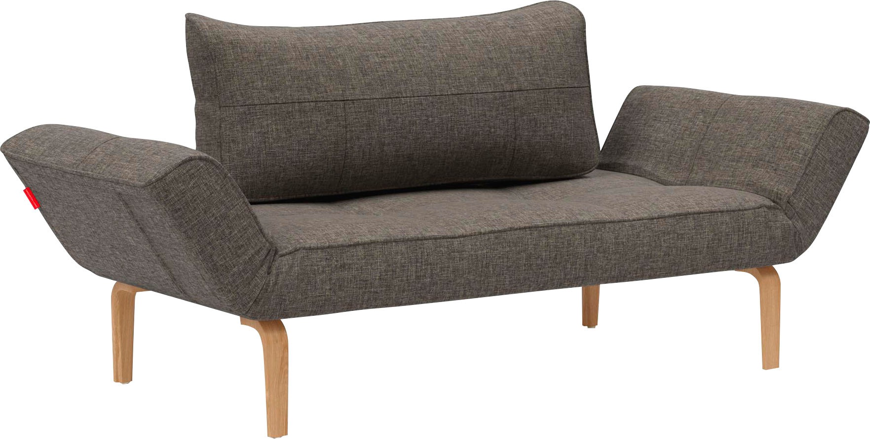 INNOVATION LIVING ™ Schlafsofa "Zeal, 3-Sitzer mit mit verstellbaren Armlehnen, bequem,", bogenförmige Beine aus massive