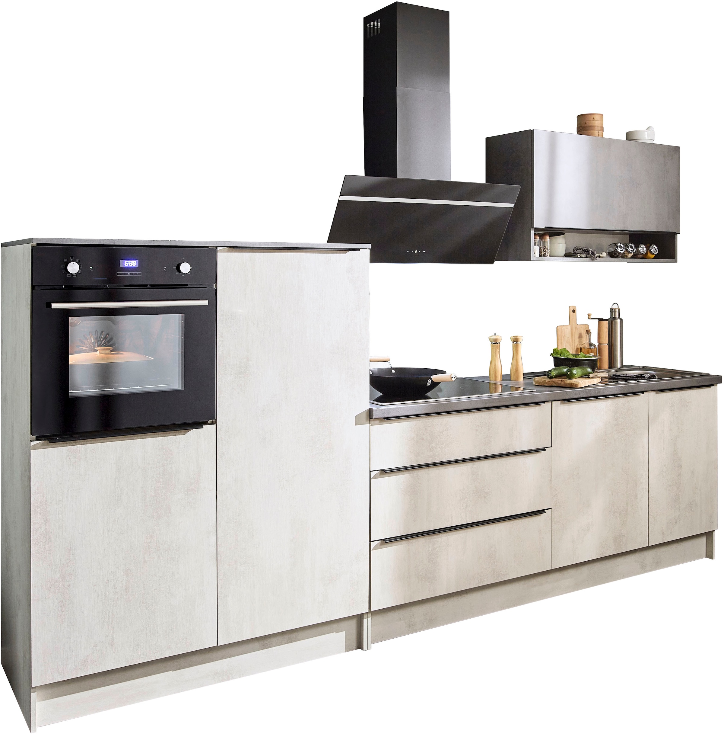 BASIC by Balculina Küchenzeile »Boston«, Breite 200 + 123 cm, wahlweise mit E-Geräten