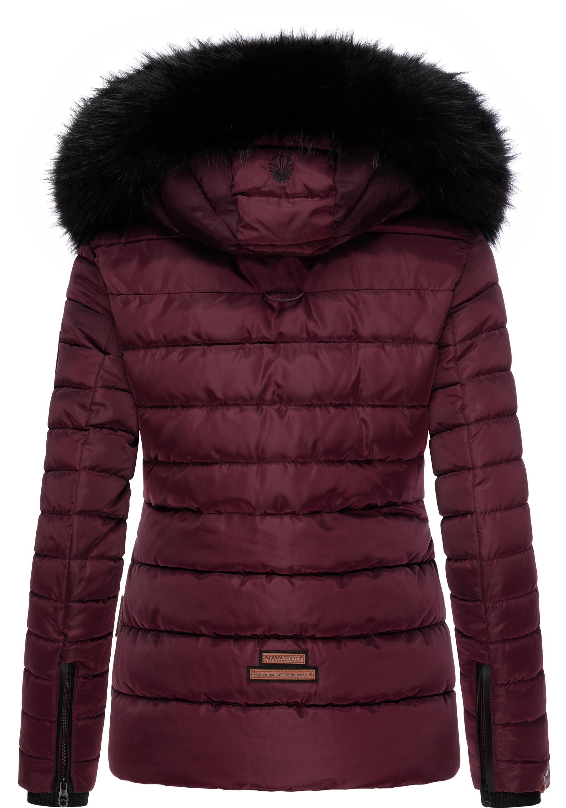 Navahoo Winterjacke »Wisteriaa«, mit Kapuze, Warm gefütterte Steppjacke mit Kunstfell-Kapuze