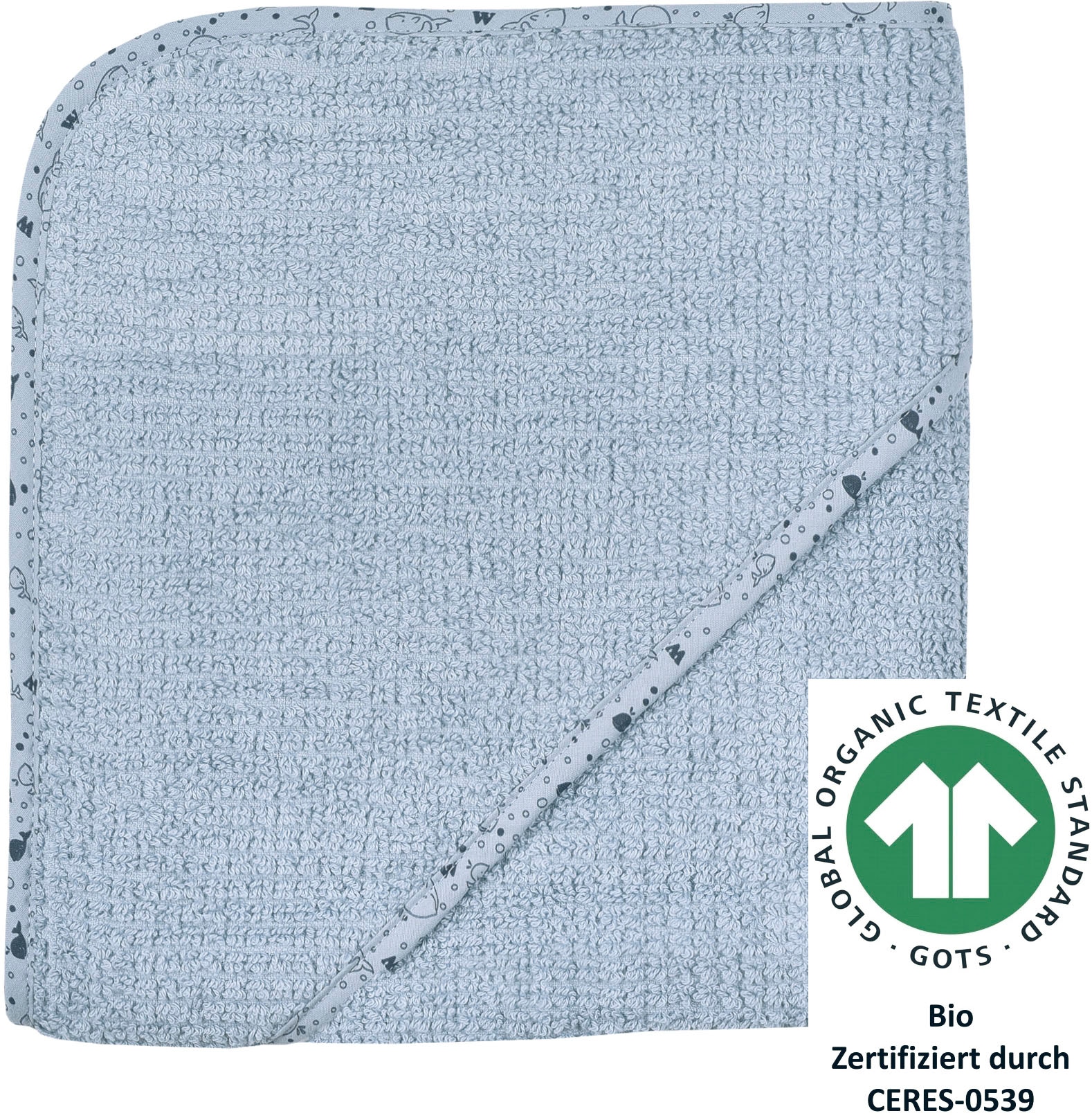 Wörner Kapuzenhandtuch "at home stahlblau Kapuzenbadetuch 80/80" Strick-Opt günstig online kaufen