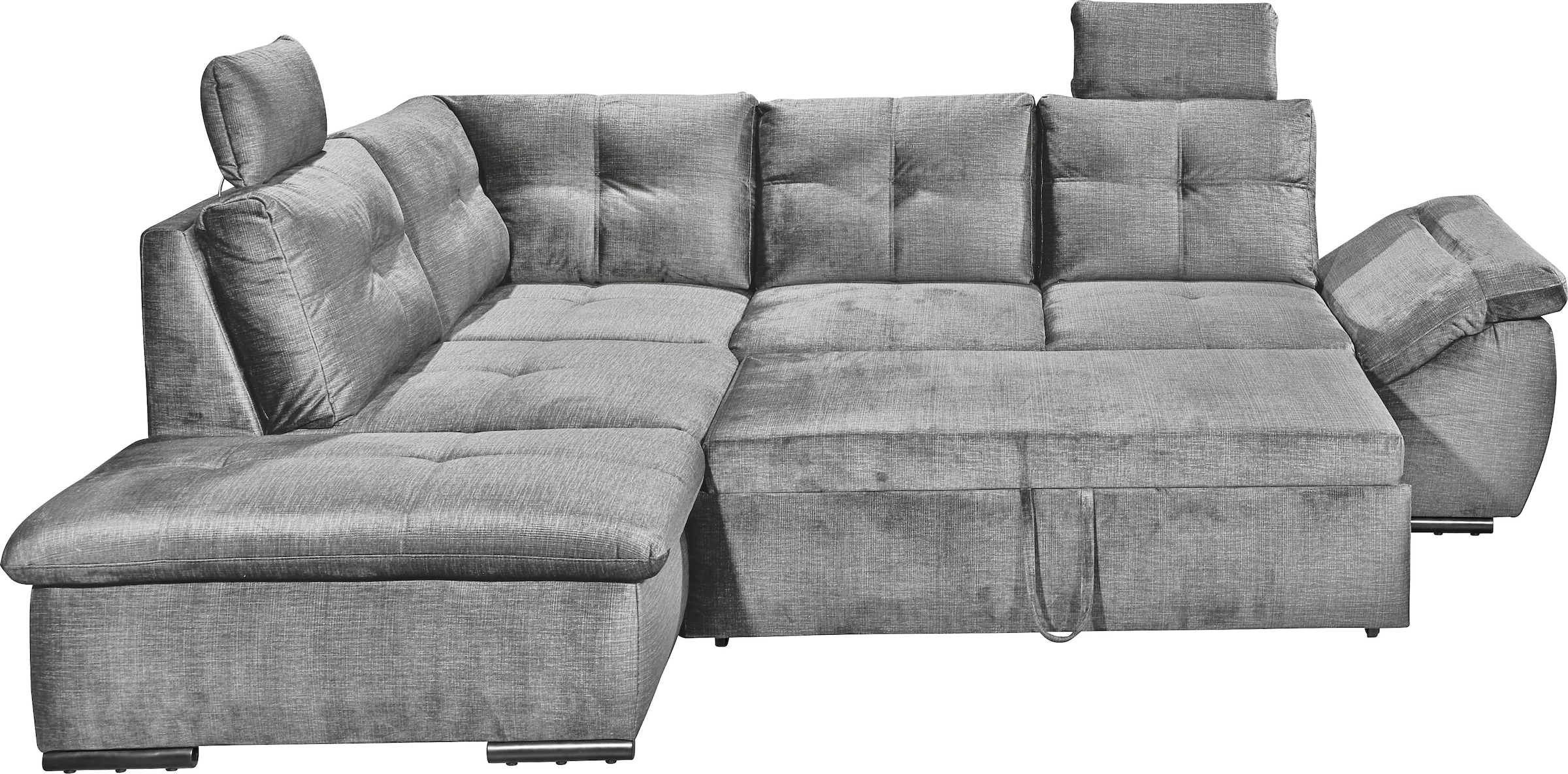 ED EXCITING DESIGN Ecksofa »Alija L-Form«, mit Bettfunktion, Bettkasten, Armteilverstellung & Kopfstützen