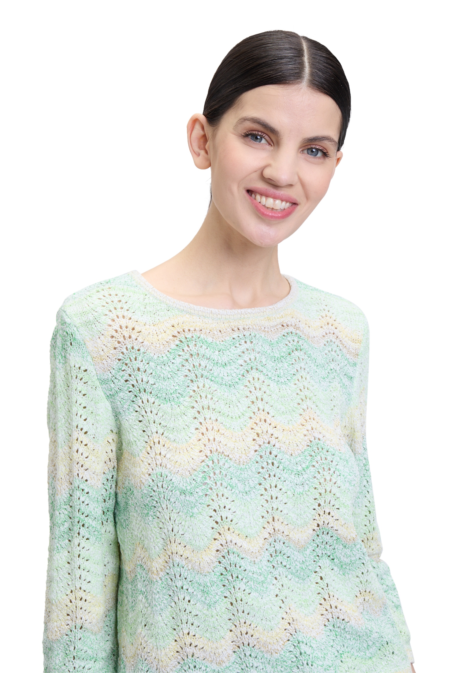 Cartoon Strickpullover »Cartoon Lochstrick-Pullover mit Rundhalsausschnitt«, (1 tlg.), Ajourmuster