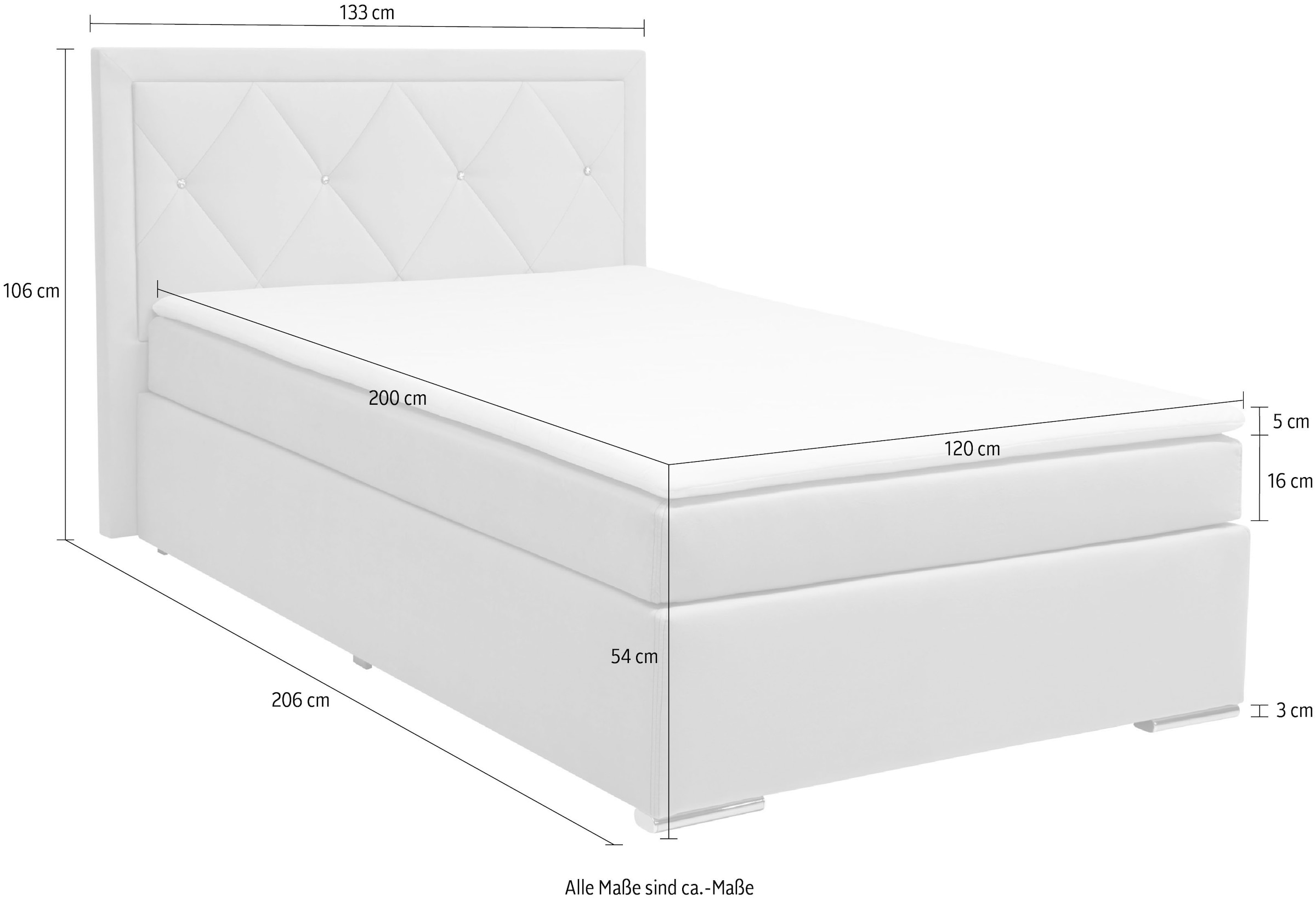 Leonique Boxbett »Alfie, Bestseller, wahlweise mit Bettkasten«, mit Knopfheftung im Kopfteil, H2, H3 und H4 wählbar