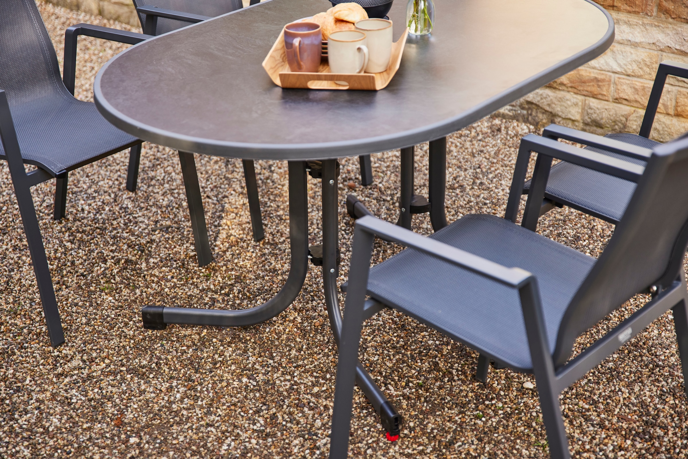 Siena Garden Gartensessel »RENO Stapelsessel« Gestell aus Aluminium, Ranotex® Bezug