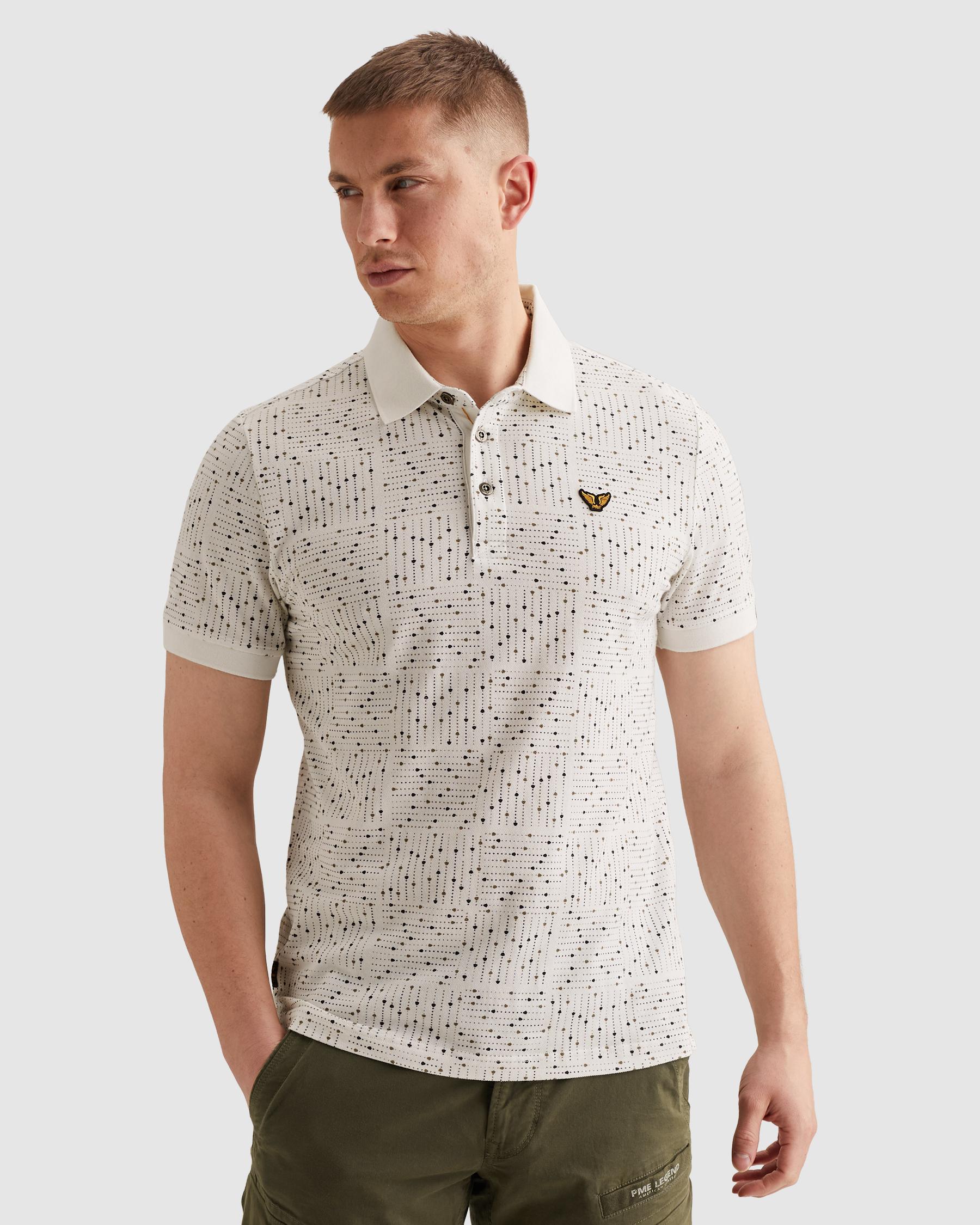 PME LEGEND Poloshirt "Short sleeve polo printed fine pique" mit Logo Stickerei