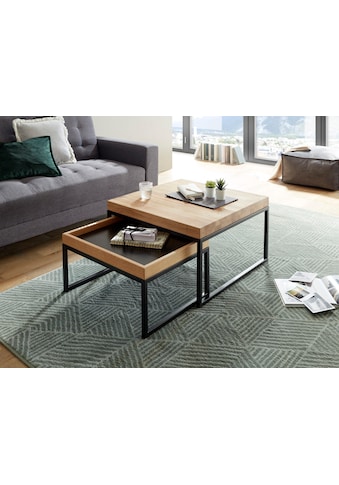 MCA furniture Couchtisch »Lubao«, 2-er Set Wohnzimmertisch in Massivholz Asteiche geölt kaufen