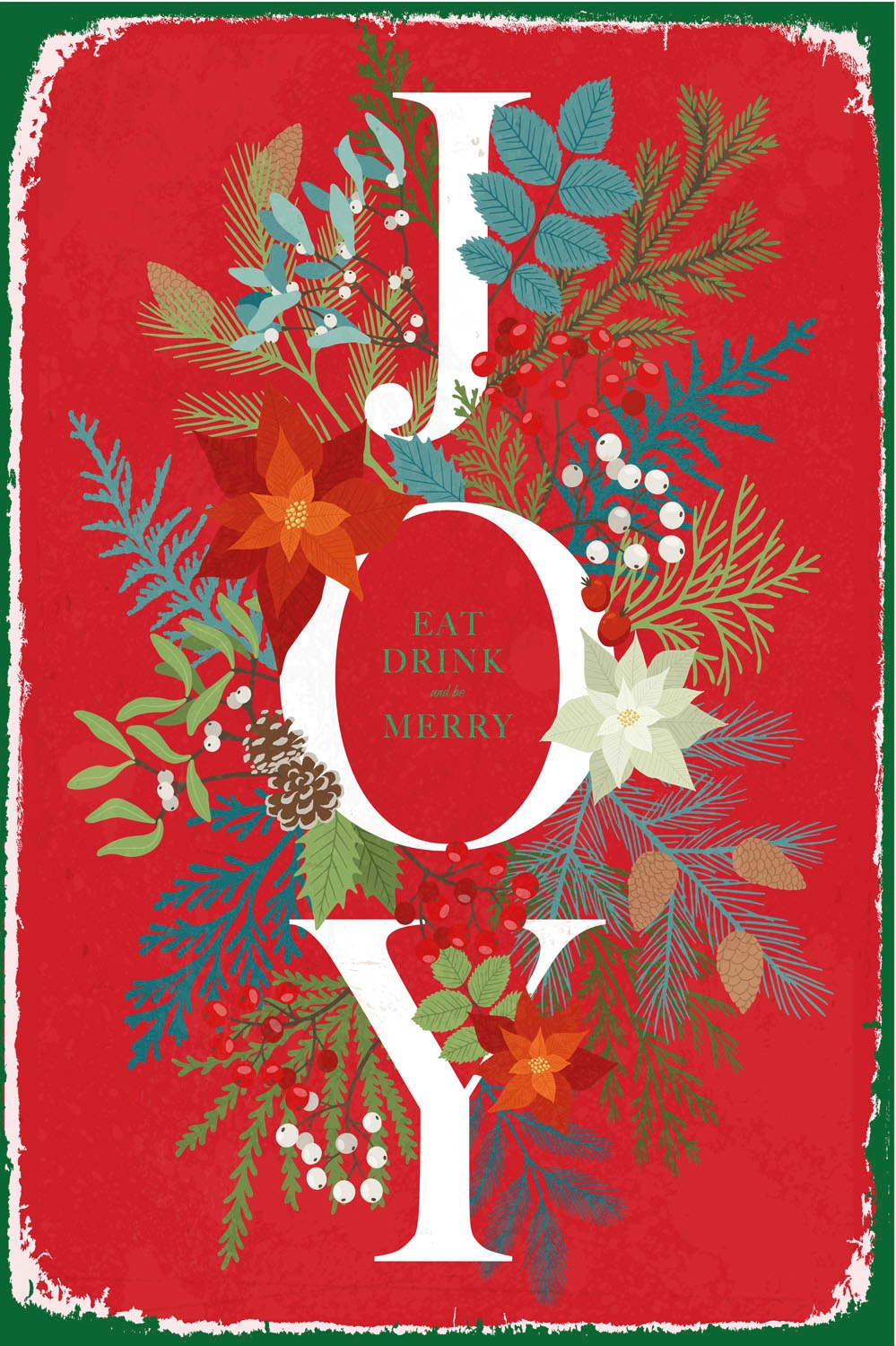 queence Metallbild »JOY«, Schriftzüge-Schriftzug-Weihnachten, (1 St.), Stahlschilder