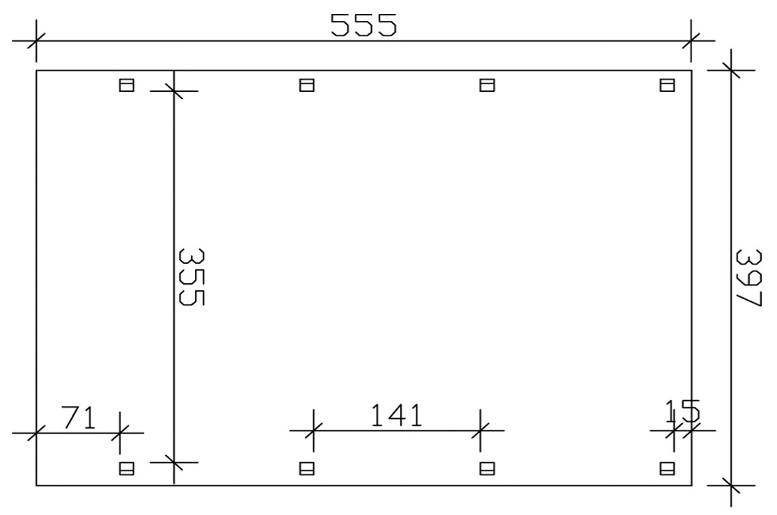 Skanholz Einzelcarport »Friesland«, 355 cm, braun, für Caravan