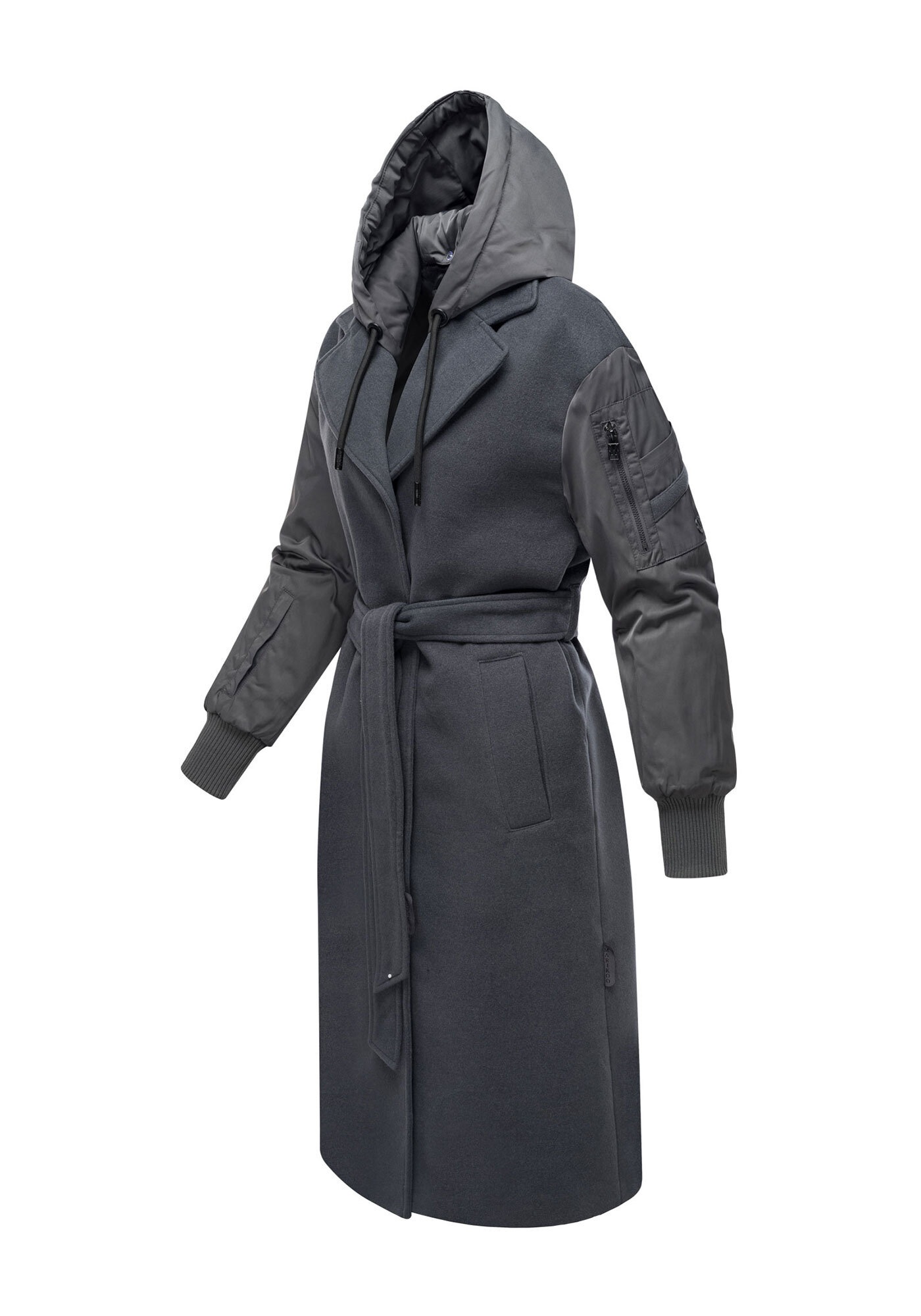 Marikoo Winterjacke »Tjadee«, Langer Wickelmantel