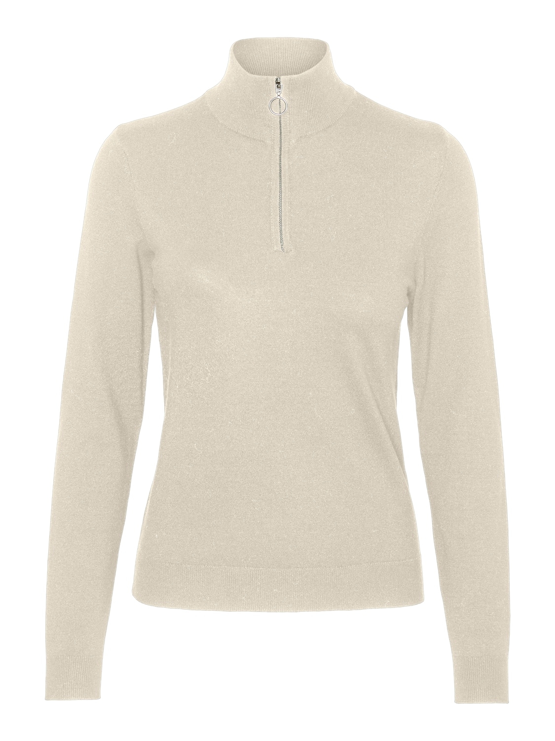 Vero Moda Stehkragenpullover "VMHAPPINESS LS HIGHNECK ZIP PULL GA BOO"