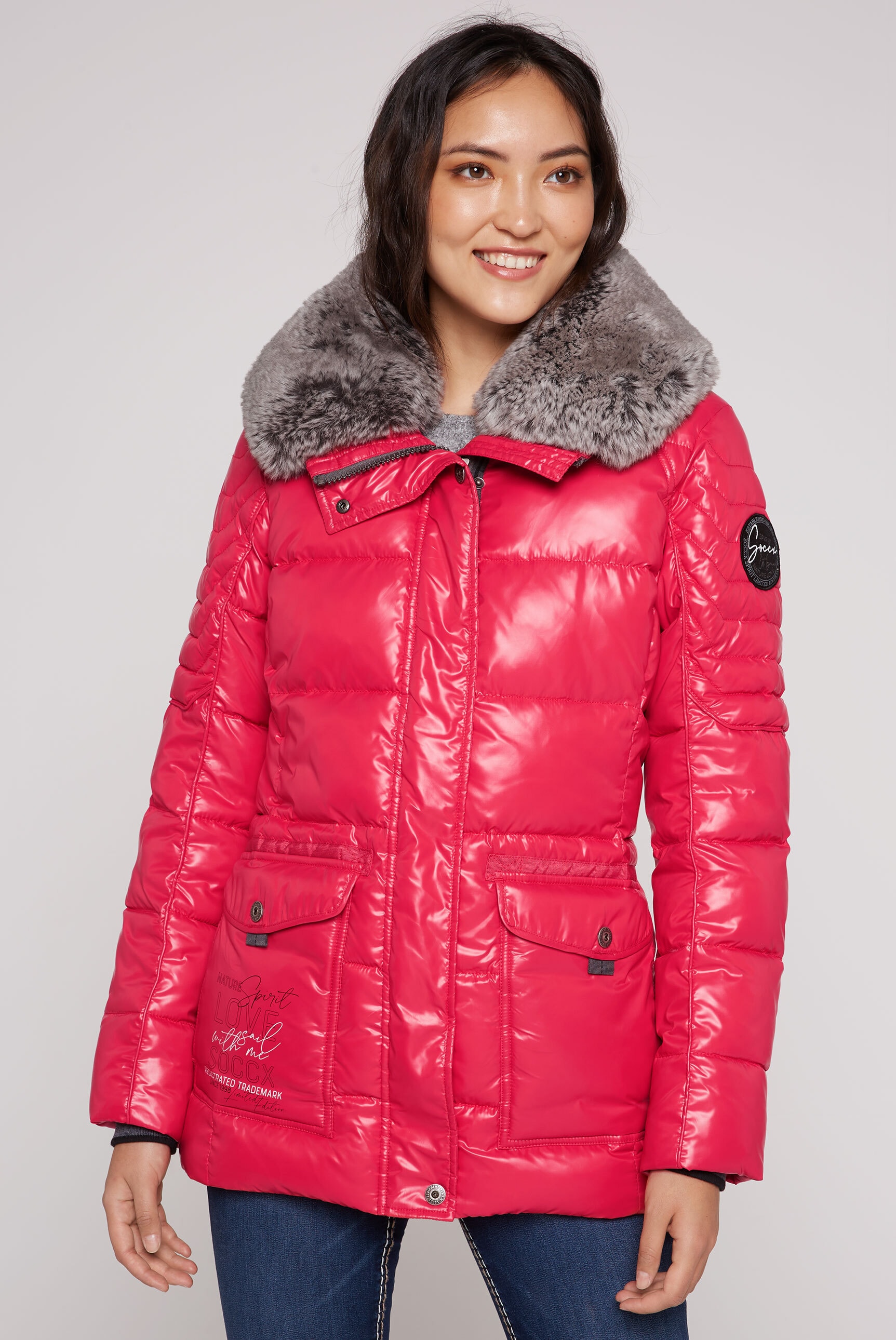 SOCCX Winterjacke, ohne Kapuze, mit Windbreaker-Bündchen