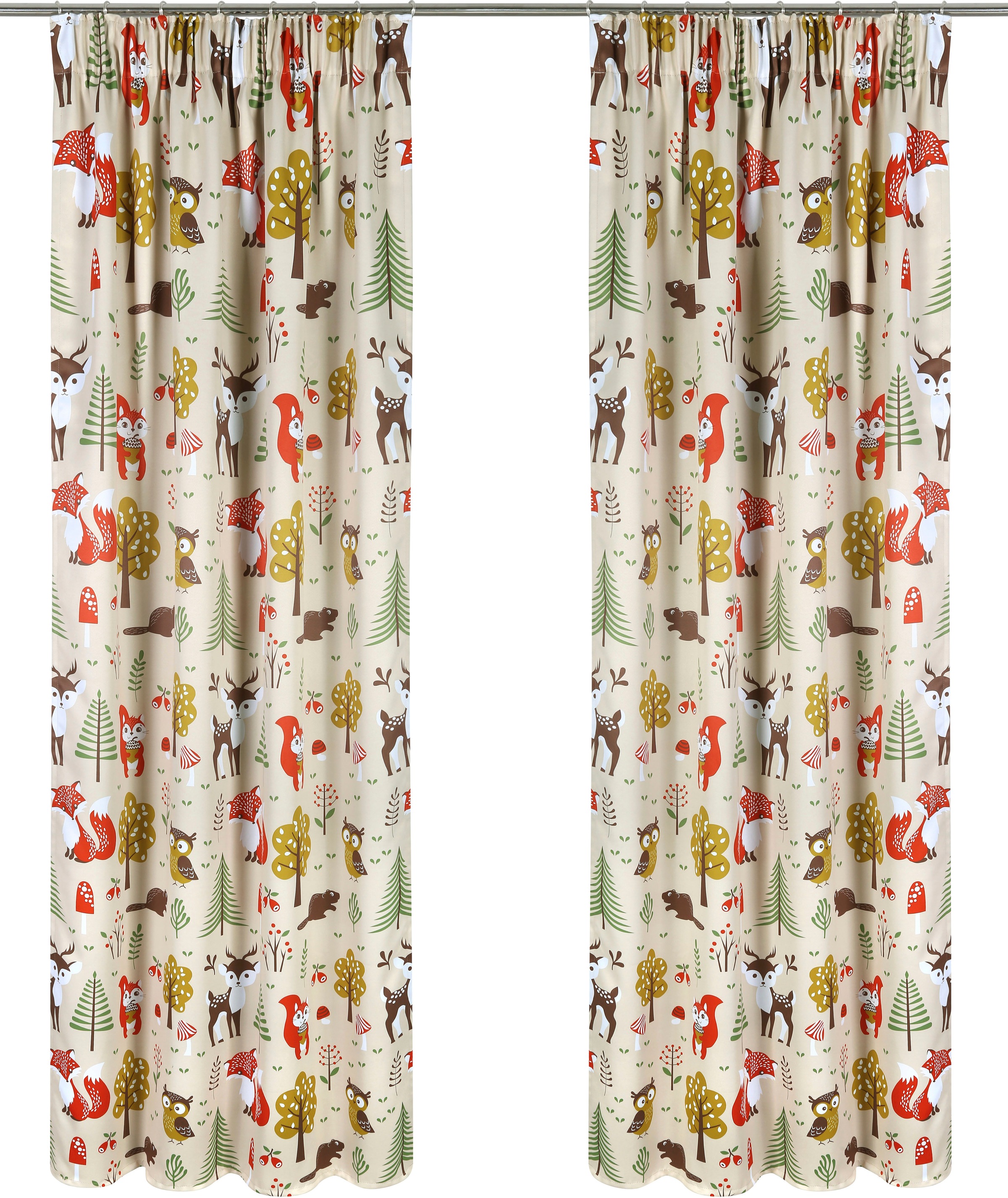OTTO home Verdunkelungsvorhang "Waldtiere" Multifunktionsband 1 Stk. tlg. b günstig online kaufen