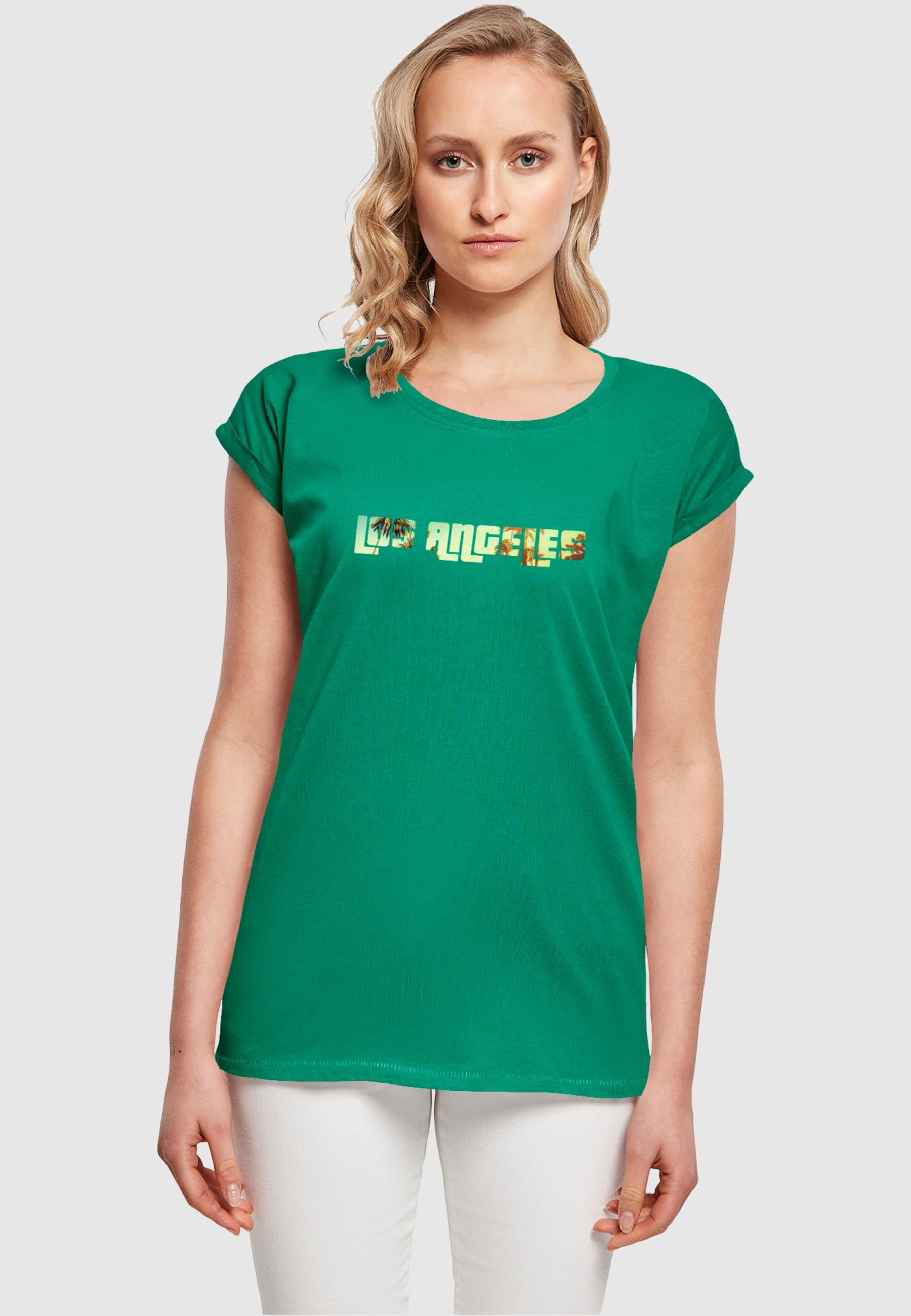 Merchcode T-Shirt »Merchcode Damen Laides Grand Los Angeles Extended Shoulder Tee«, (1 tlg.)
