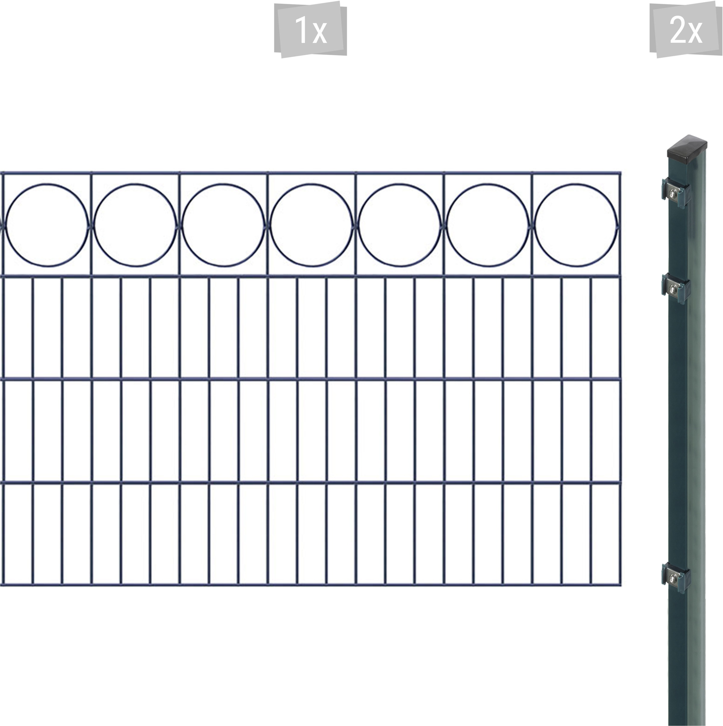 Arvotec Doppelstabmattenzaun "EXCLUSIVE 80 zum Einbetonieren "Ring" mit Zierleiste", Zaunhöhe 80 cm, Zaunlänge 2 - 60 m