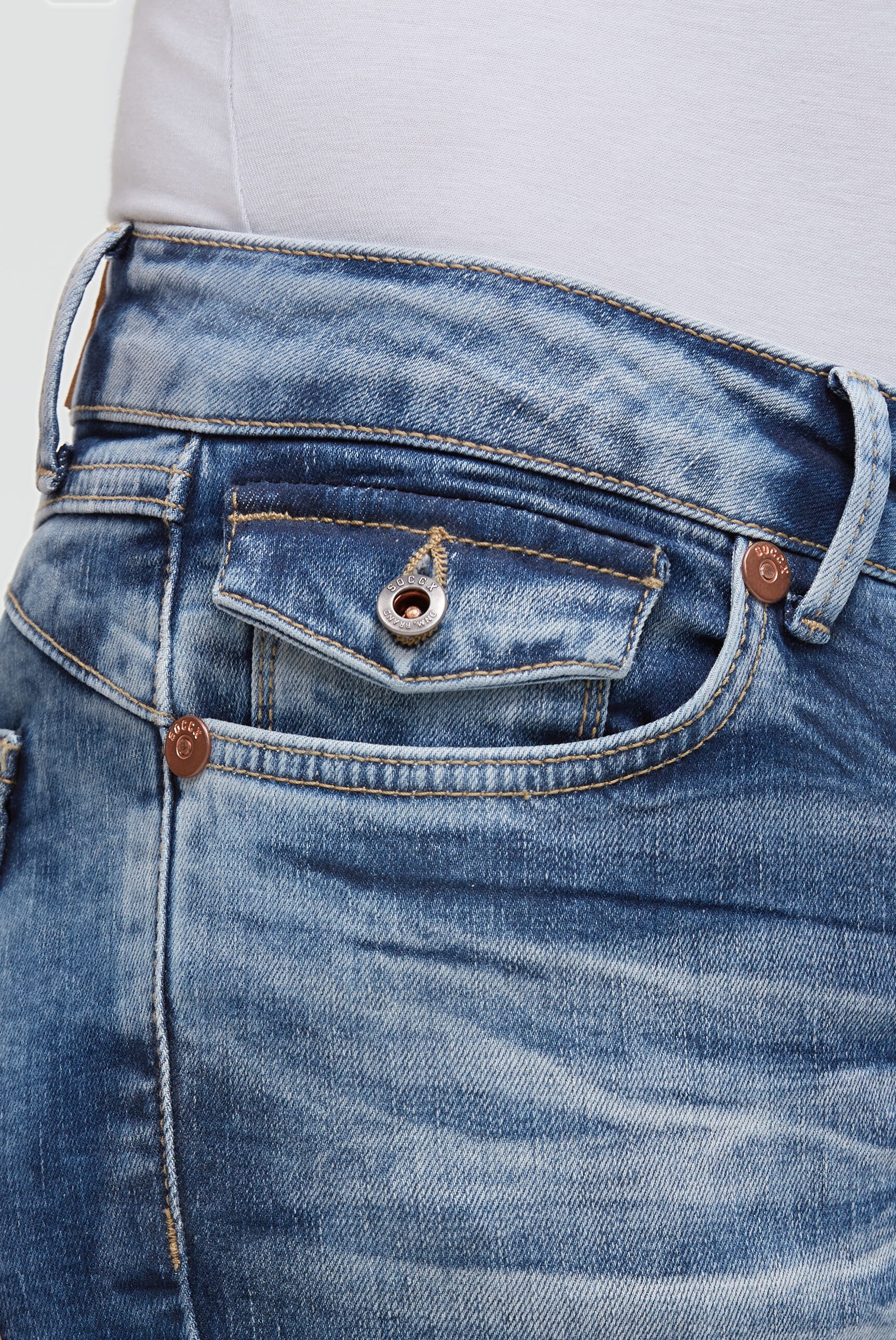 SOCCX Slim-fit-Jeans mit Destroy-Effekten