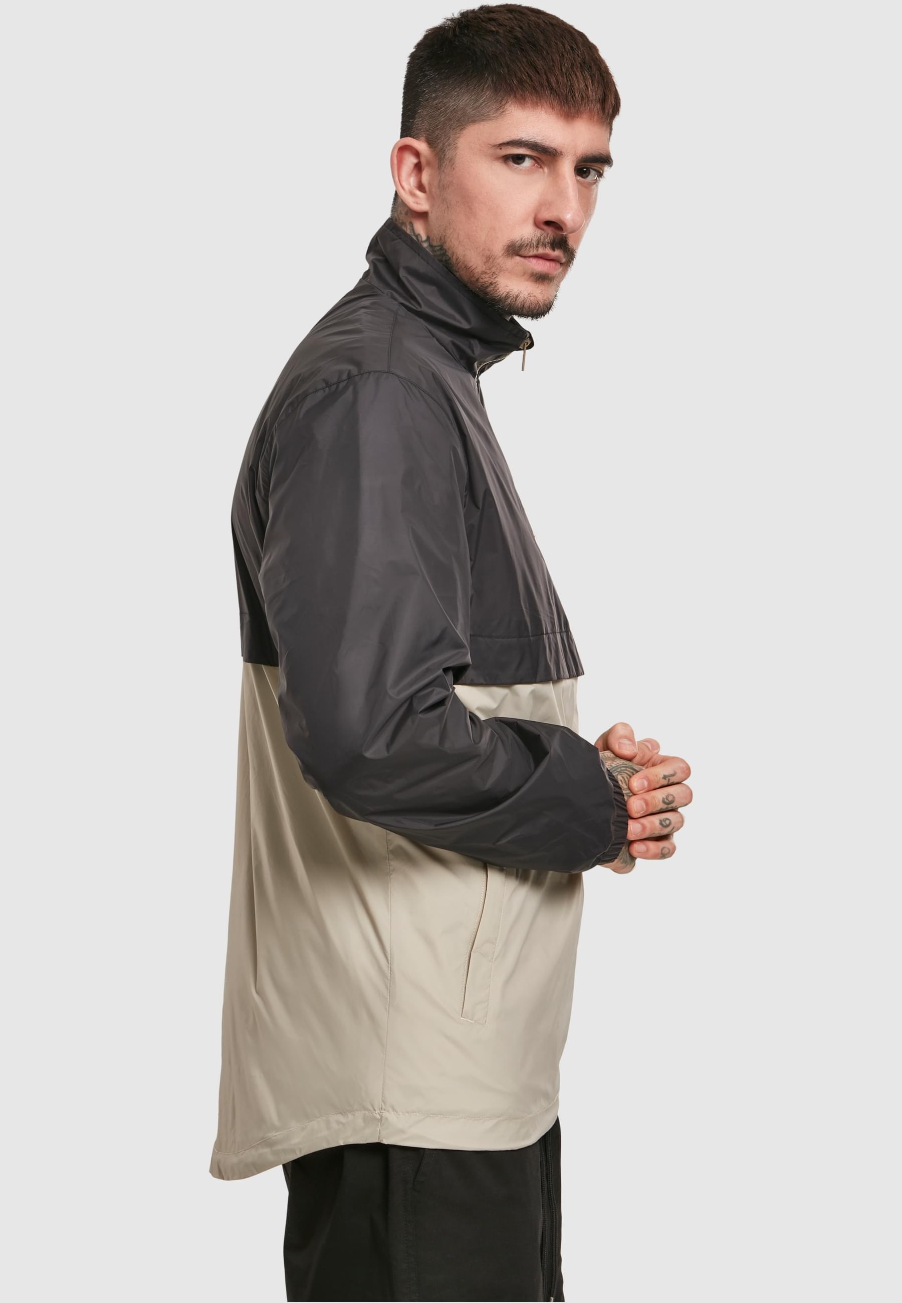 URBAN CLASSICS Allwetterjacke »Urban Classics Herren Stand Up Collar Pull Over Jacket«, (1 St.), ohne Kapuze