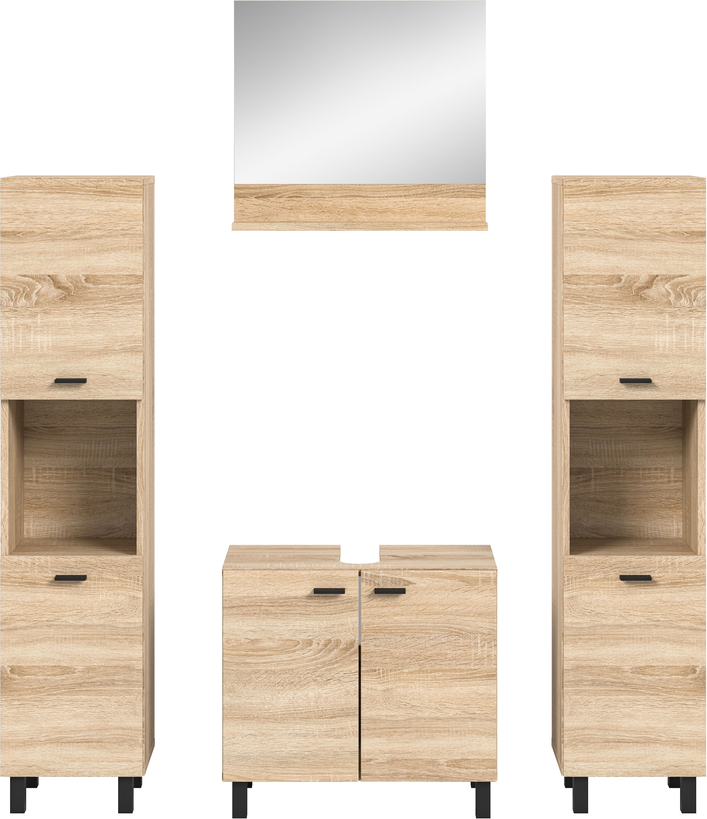 welltime Badmöbel-Set "Tampa, Breite 137cm, 4-teilig" 4 Stk. tlg. Waschbeck günstig online kaufen