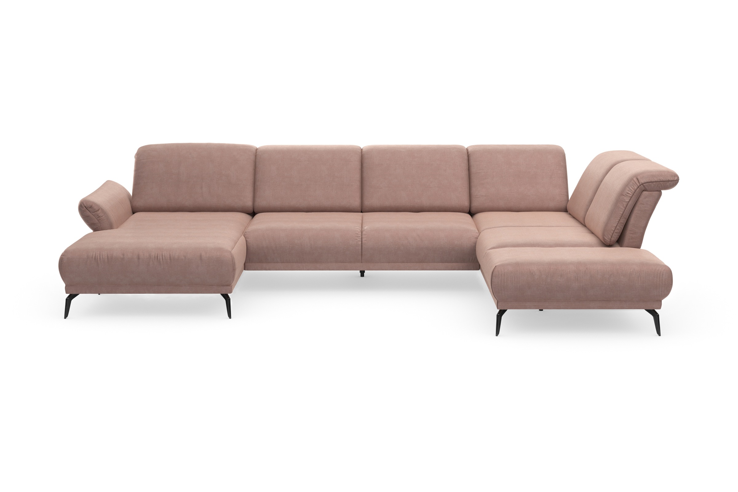 INOSIGN Wohnlandschaft »Coco U-Form«, Sitztiefen-, Arm- und Kopfteilverstellung, Cord-Bezug, Fußhöhe 15 cm