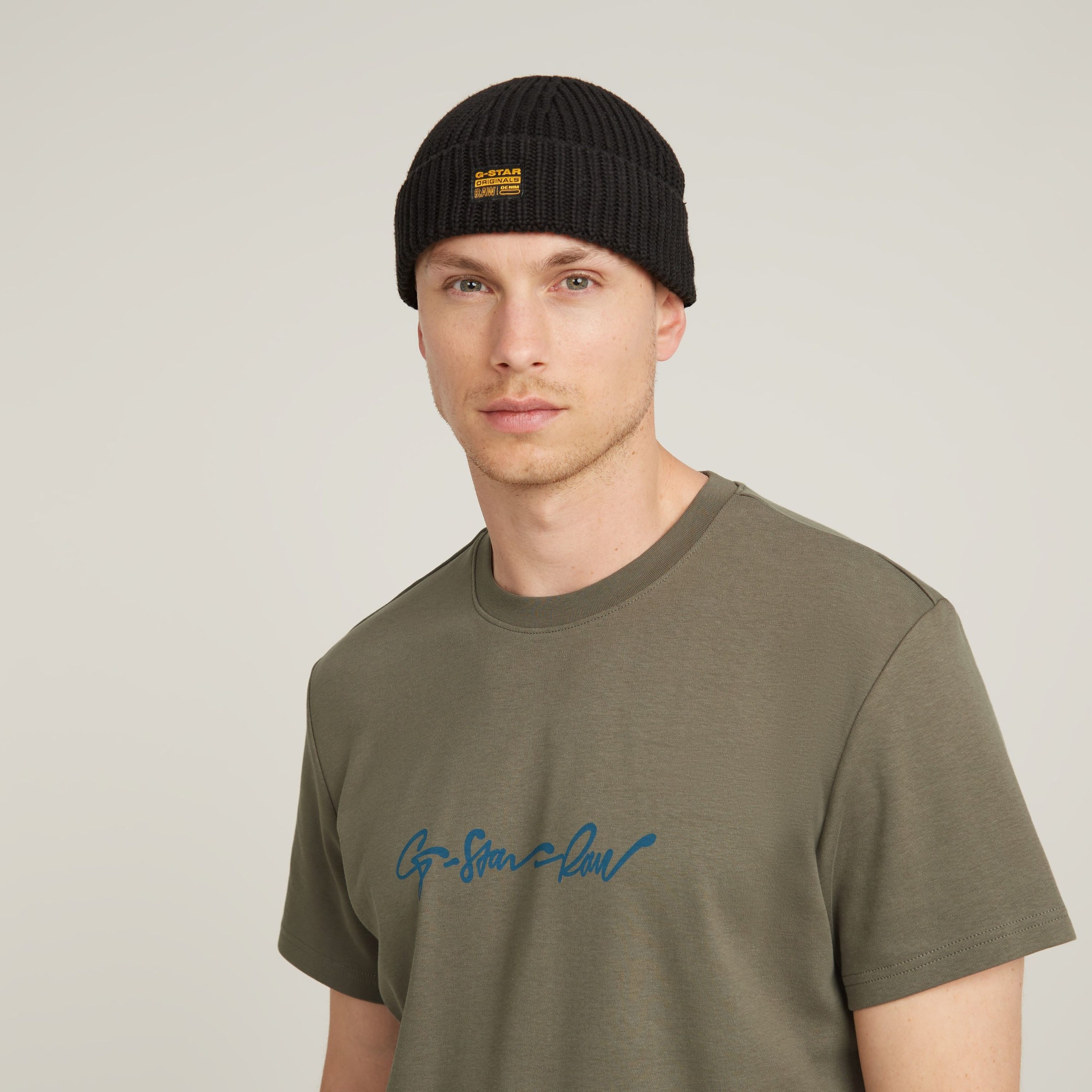 G-STAR Strickmütze »Originals Fisherman Beanie«, mit Label
