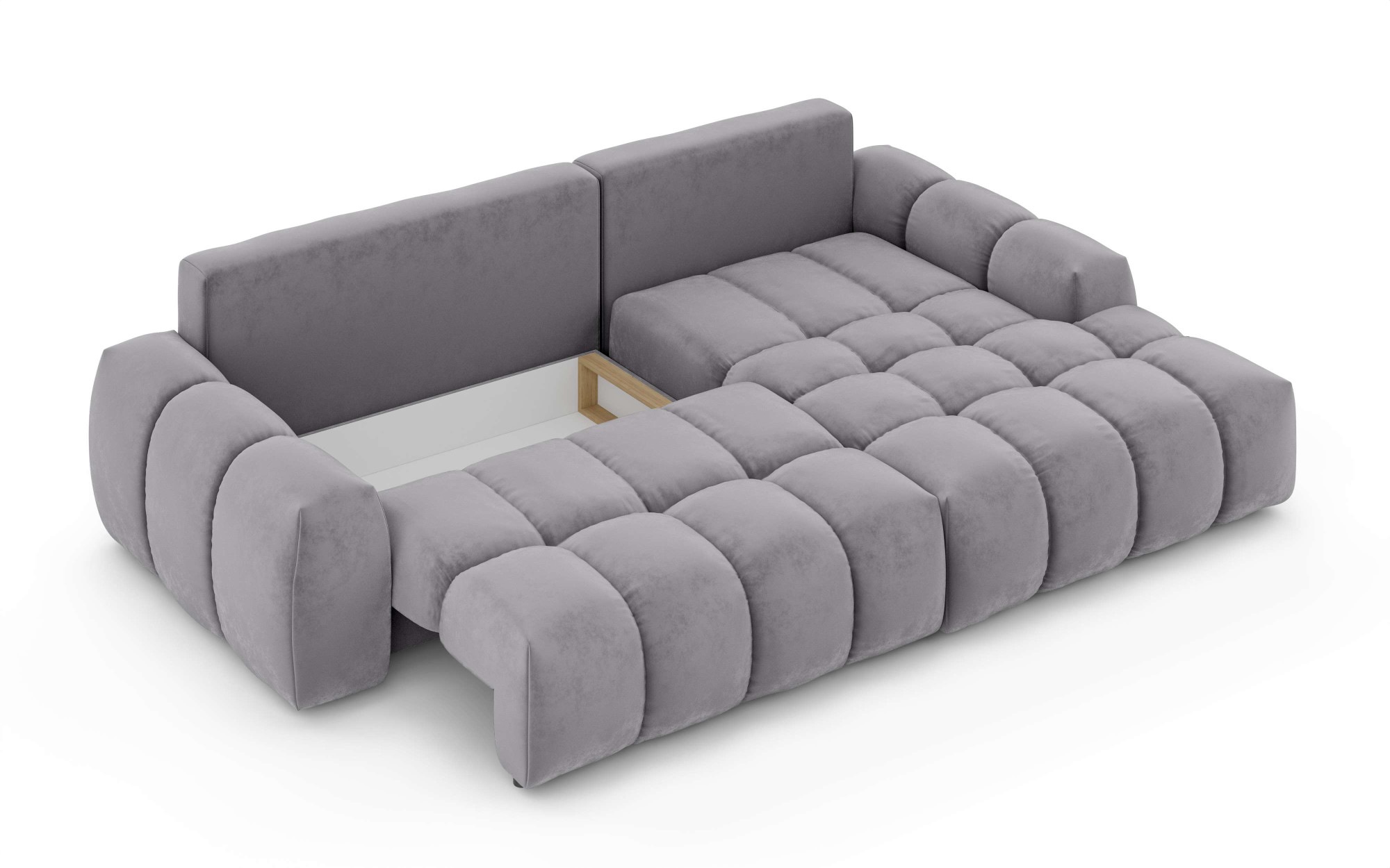 INOSIGN Ecksofa »AZITA klein optionale Schlafsofa mit Bettkasten, B/T/H: 270/166,5/84cm«, L-Form mit Wellenunterfederung, Bubble-Optik