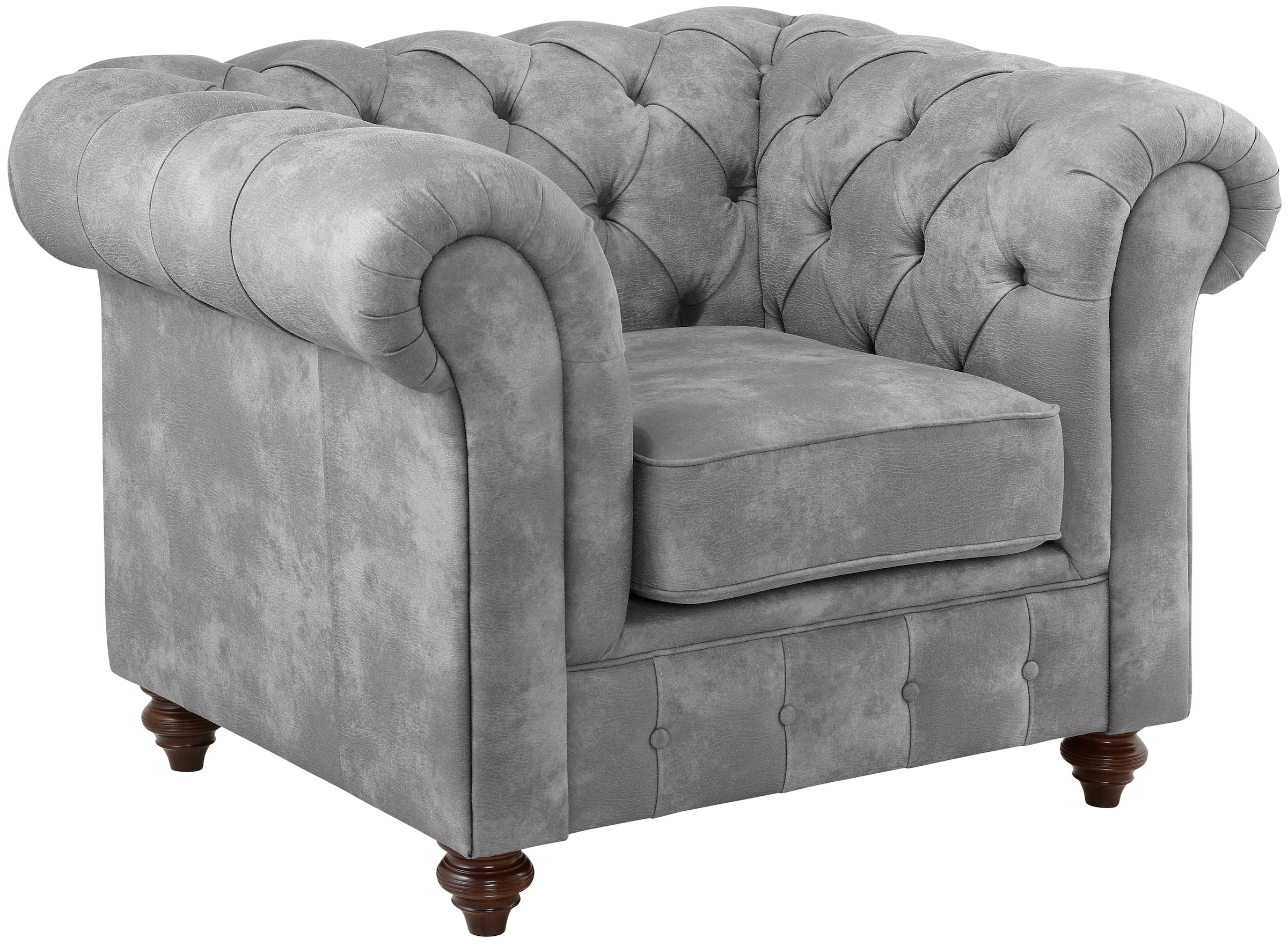 Home affaire Sessel "Chesterfield B/T/H: 105/69/74 cm", mit hochwertiger Kn günstig online kaufen