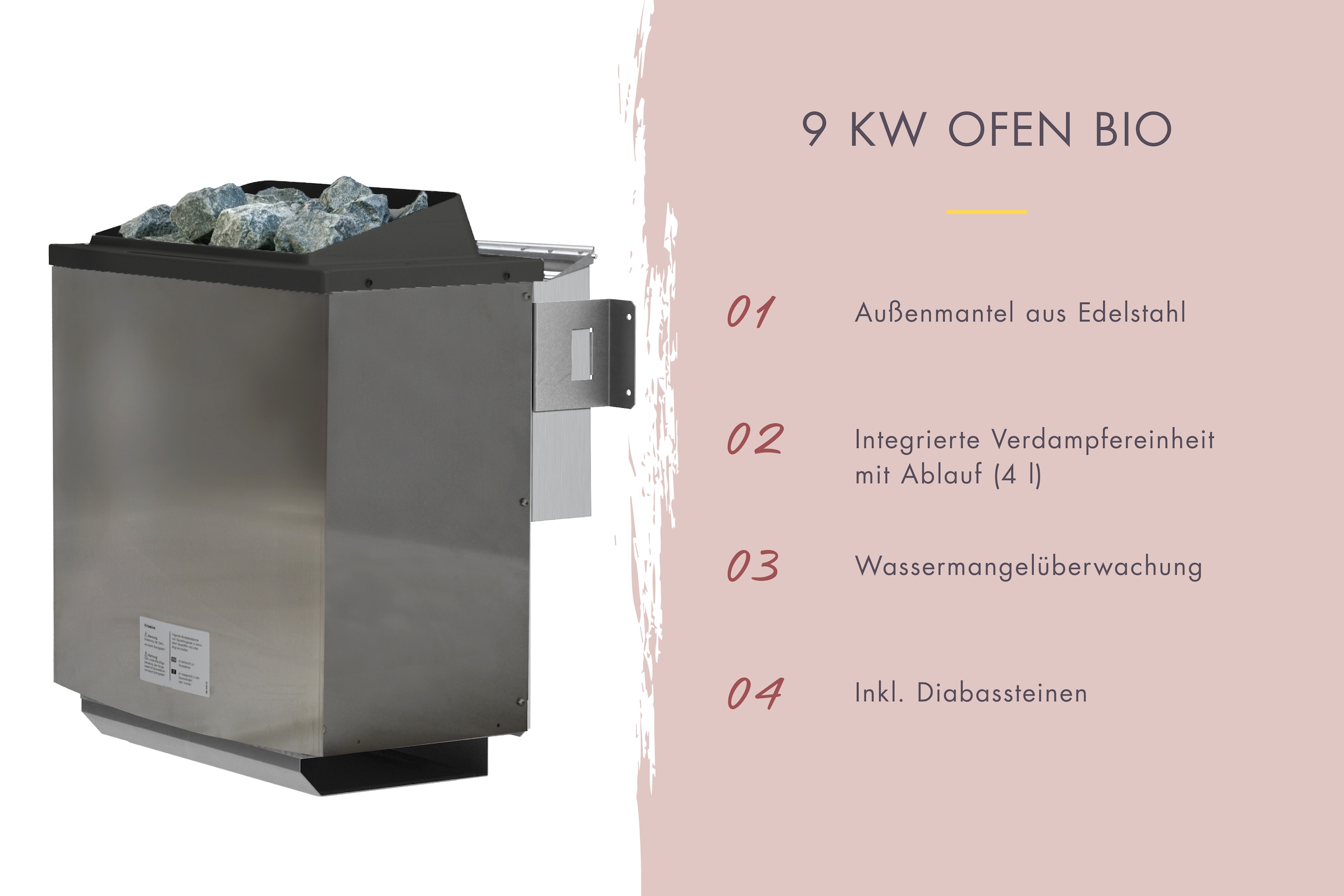 Karibu Fasssauna »naturbelassen mit Ofen 9 kW Bio ext. Strg.« Ofen 9 kW Bio externe Strg easy