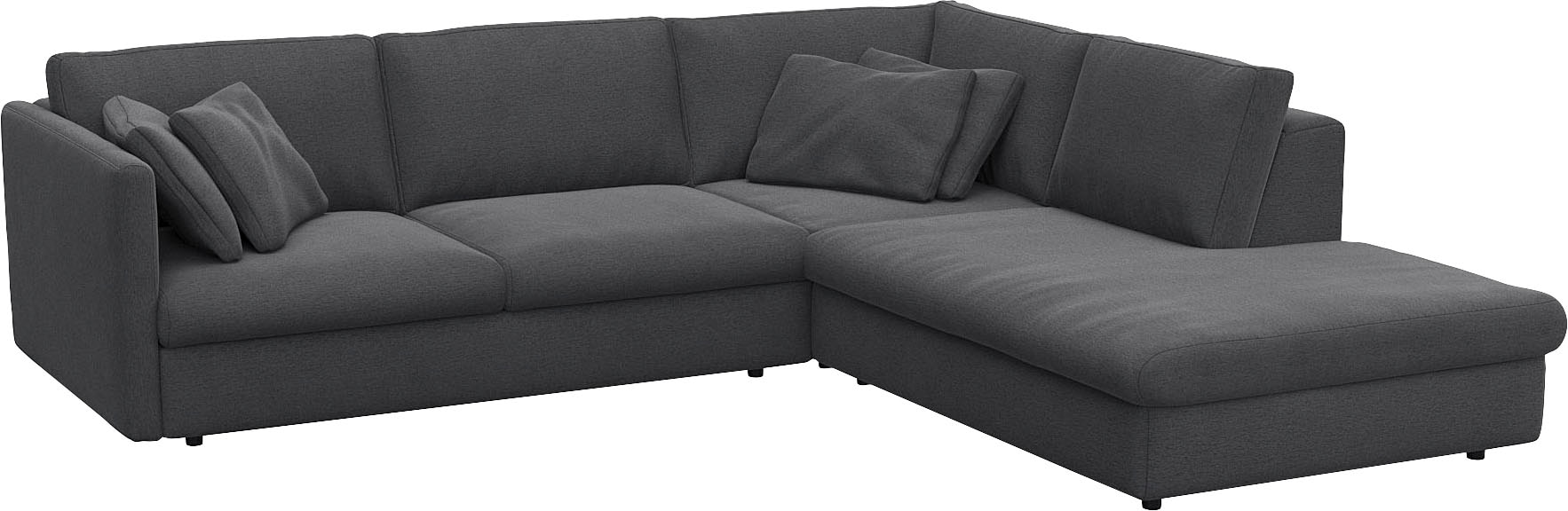 FLEXLUX Ecksofa »Lovane, elegant und zeitlos, bequem, L-Form«, Weich & anschmiegsam, große Sitztiefe auf Kaltschaum, Dekokissen inkl.