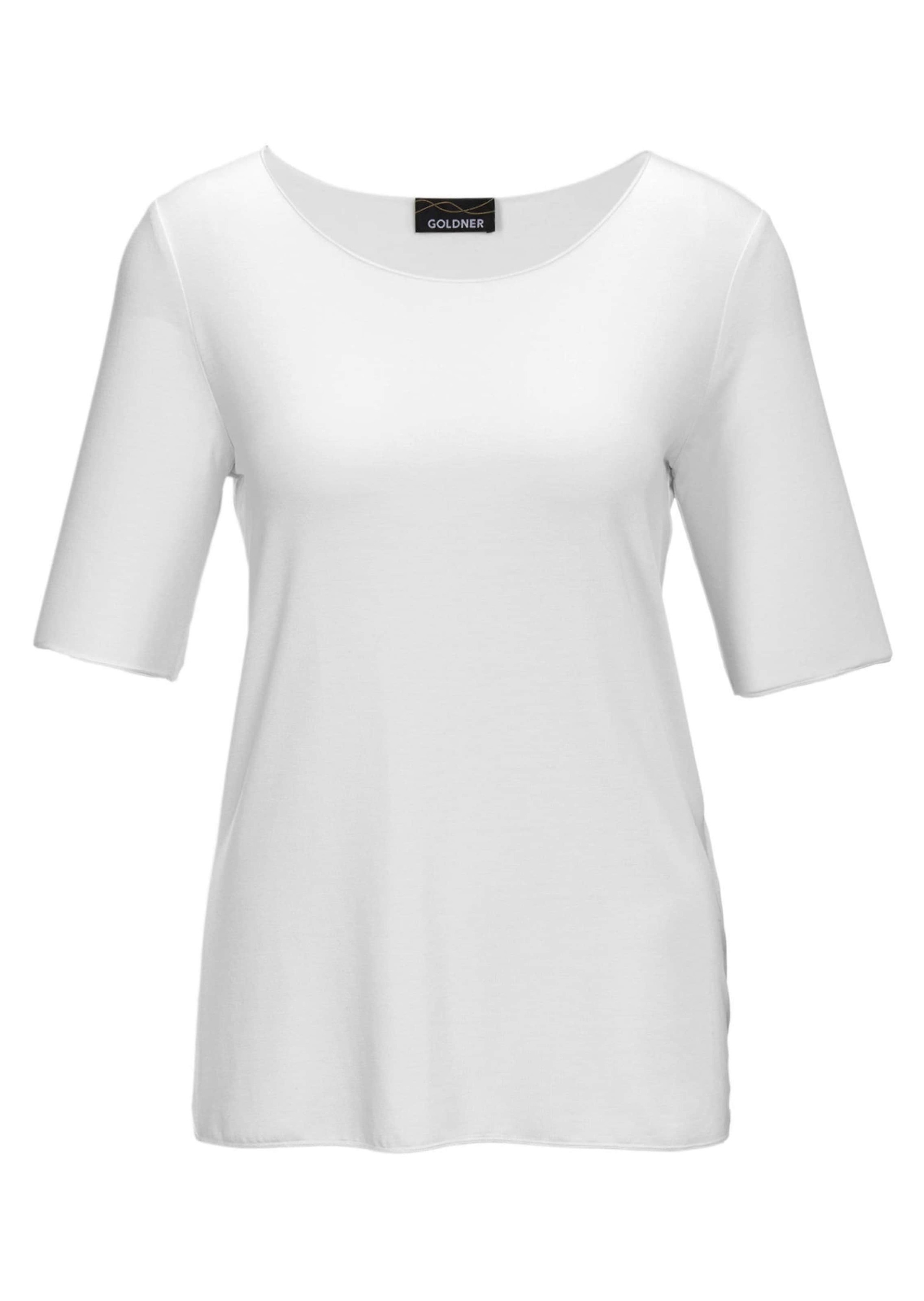 GOLDNER Langarm-Poloshirt »Kombistarkes Halbarmshirt mit tonaler Zierkante«