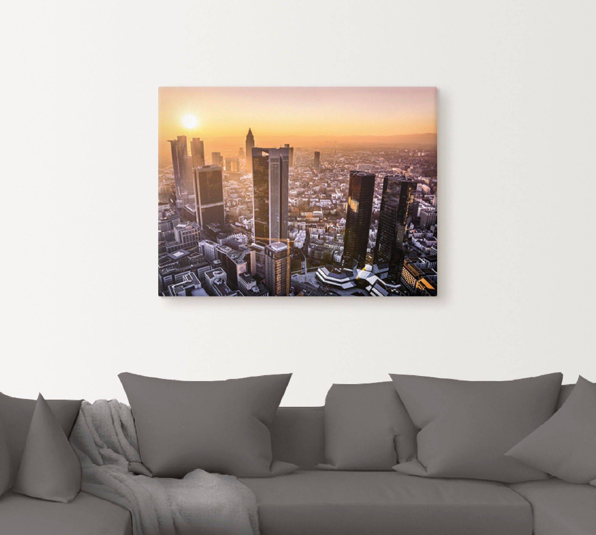 Artland Leinwandbild »Frankfurt am Main Panorama I«, Deutschland, (1 St.), auf Keilrahmen gespannt