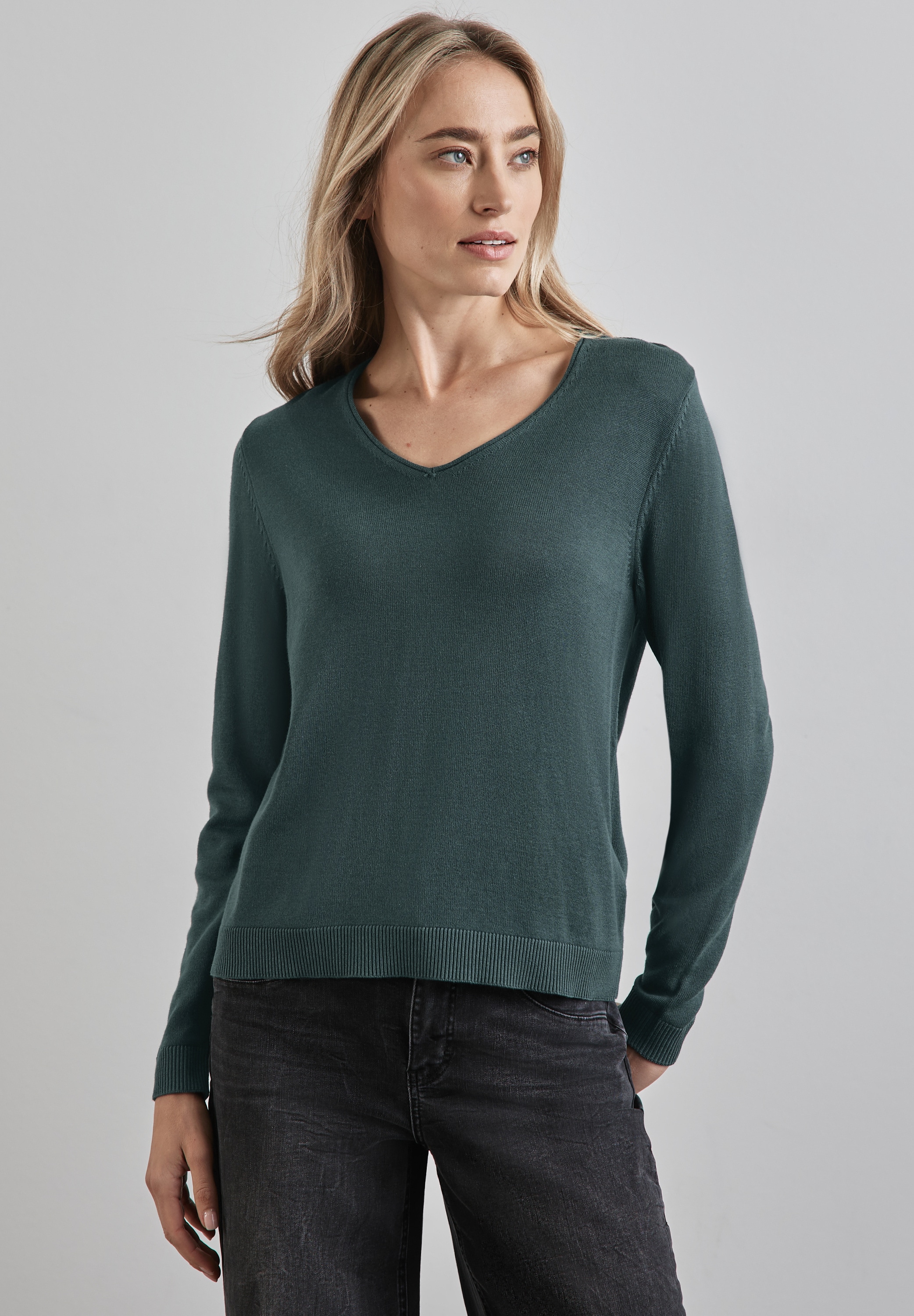 STREET ONE Strickpullover mit V-Ausschnitt