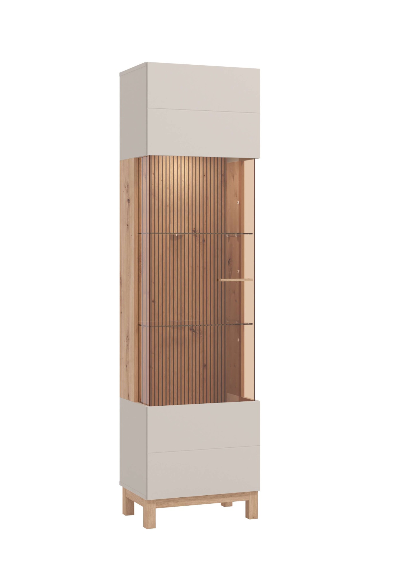 Home affaire Vitrine »Essex Vitrinenschrank, Glasschrank, Standvitrine, Highboard/Sideboard« 1 Tür, 4 Einlegeböden, 5 Fächer, Gesamtmaße (B/T/H): 51,5/35/191,5 cm