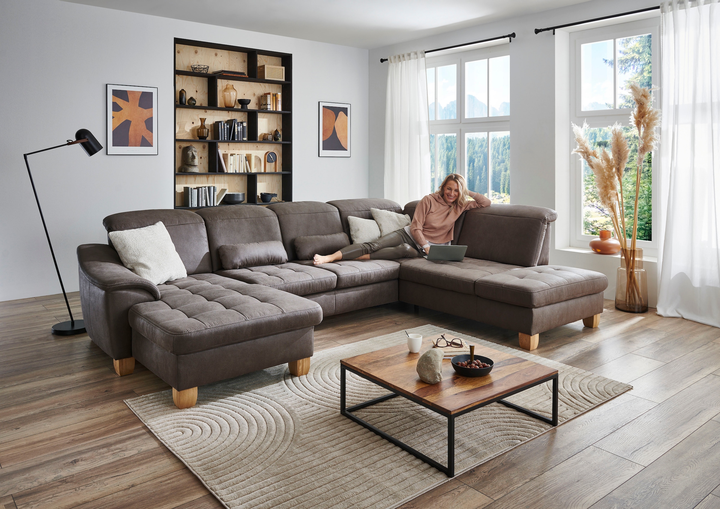 Die PlanBar Wohnlandschaft "PP-LA23145" inkl. Kopfpolsterverstellung, Feder günstig online kaufen