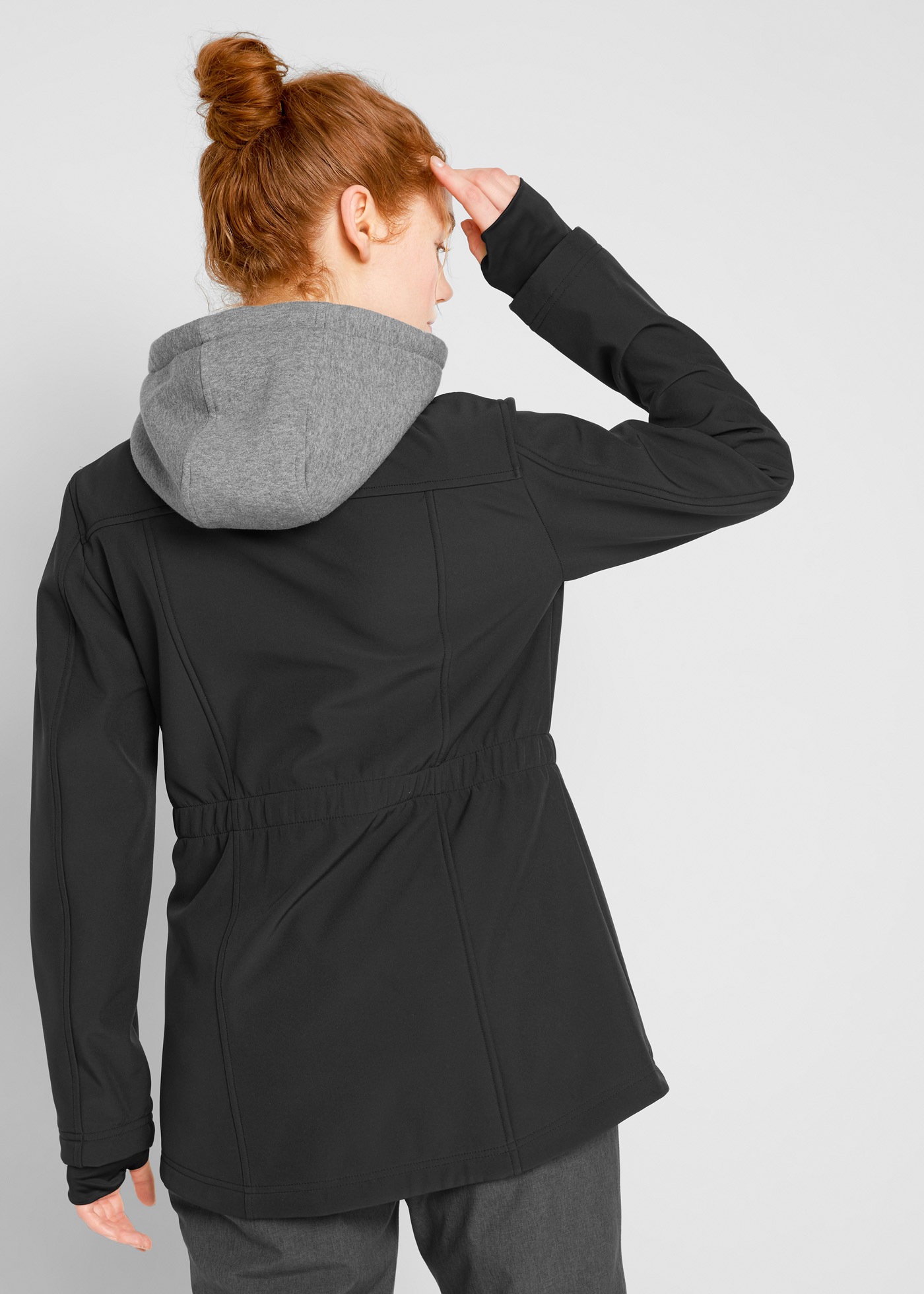bonprix Softshelljacke mit Kapuze Langjacke mit herausnehmbarem Sweat-Einsa günstig online kaufen