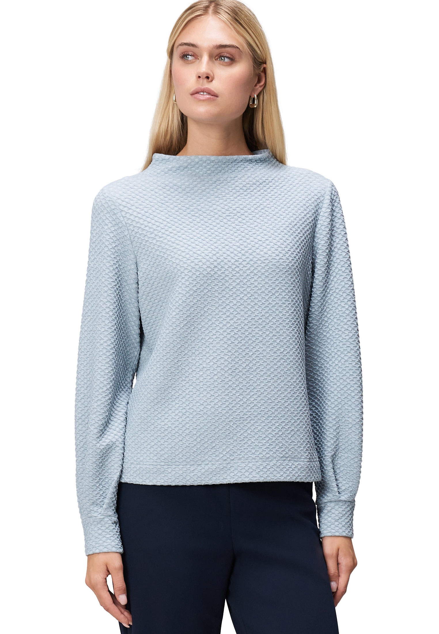 Zero Sweatshirt "zero Damen Sweatshirt strukturiert Stehkragen", strukturie günstig online kaufen