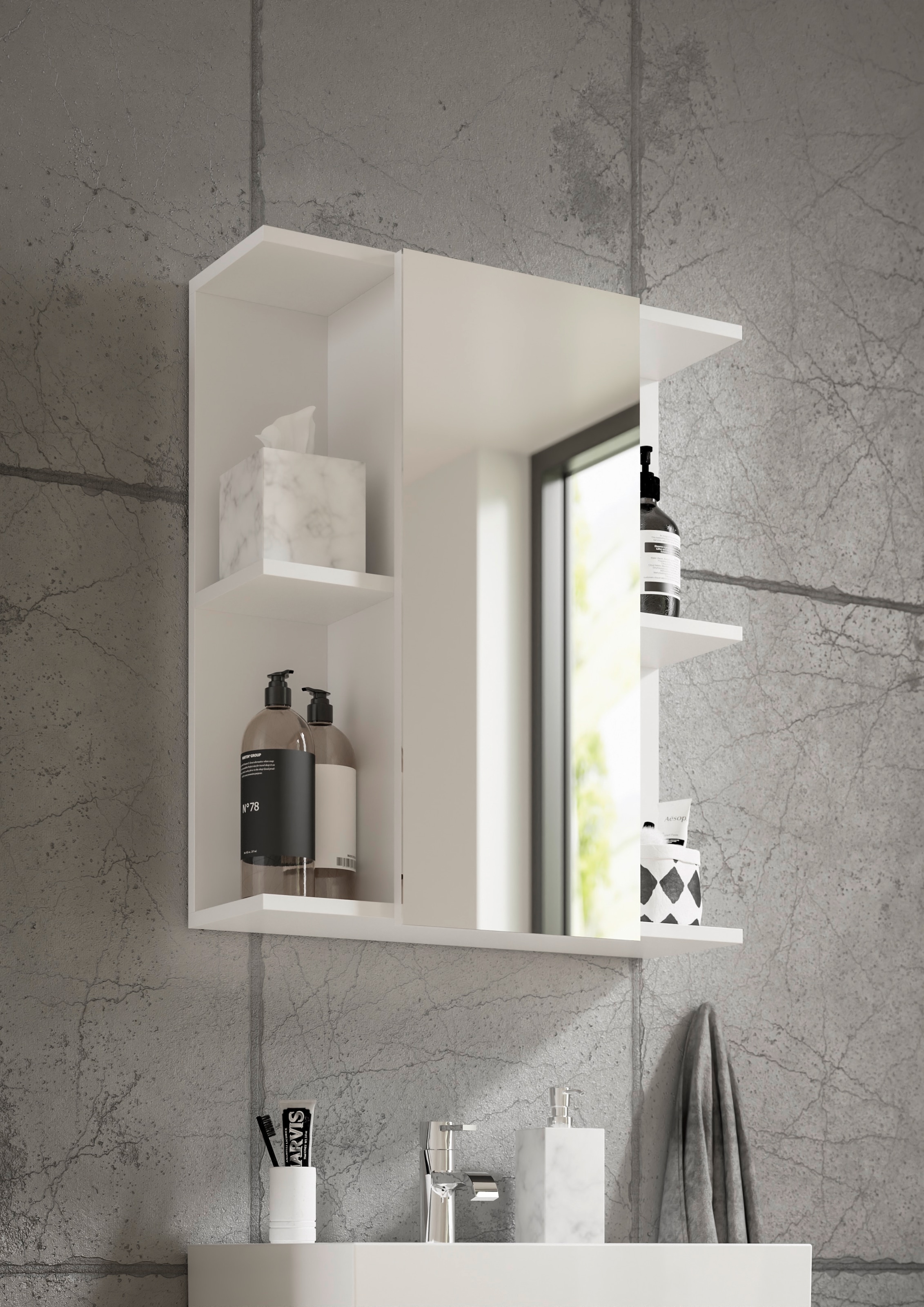 BASIC by Balculina Spiegelschrank »Mandi« 1 Stk. tlg. Breite 60cm, hochglanz Front