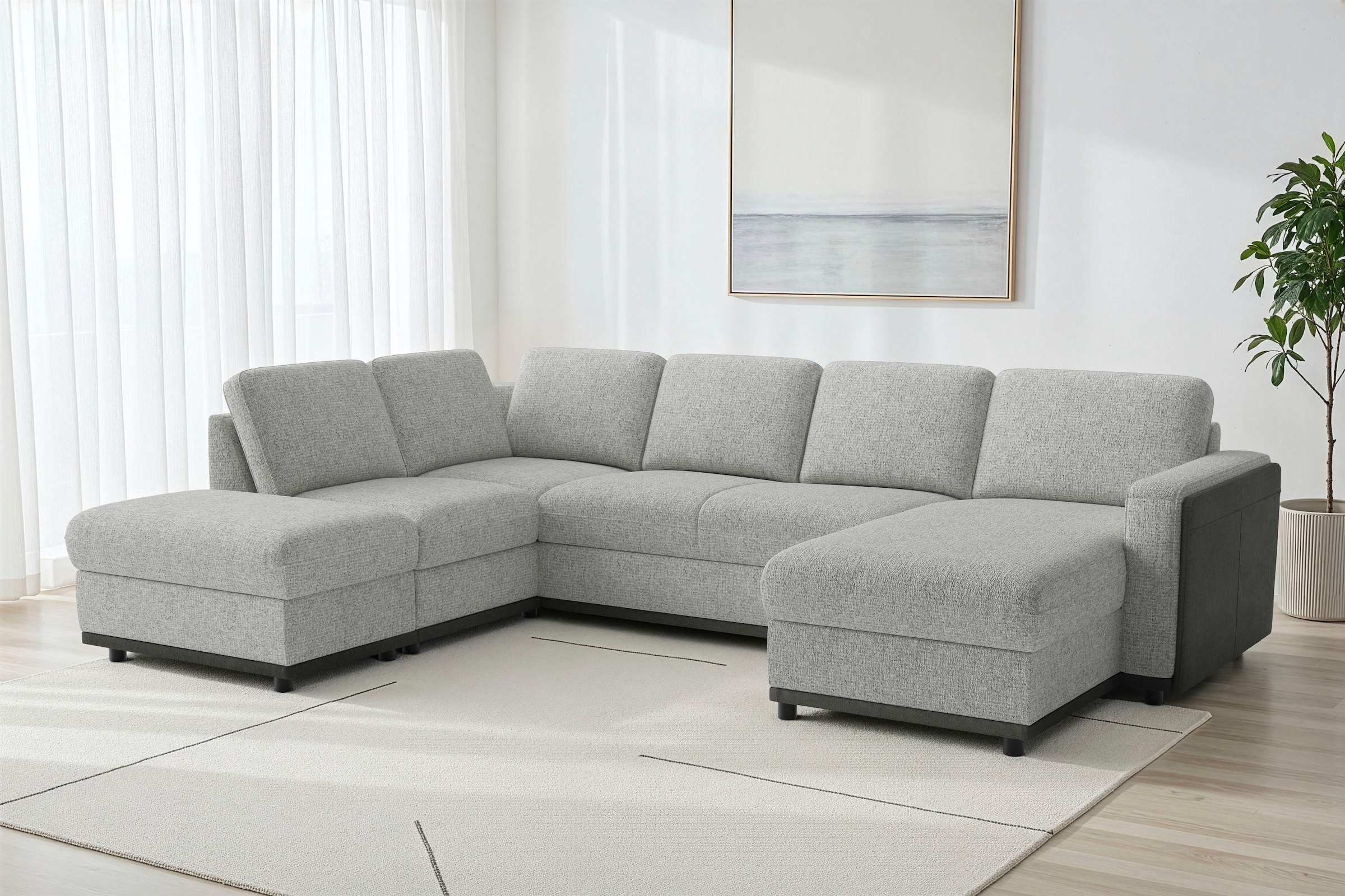 sit&more Wohnlandschaft "Cordoba" wahlweise mit Schlaffunktion und Bettkasten oder Stauraum