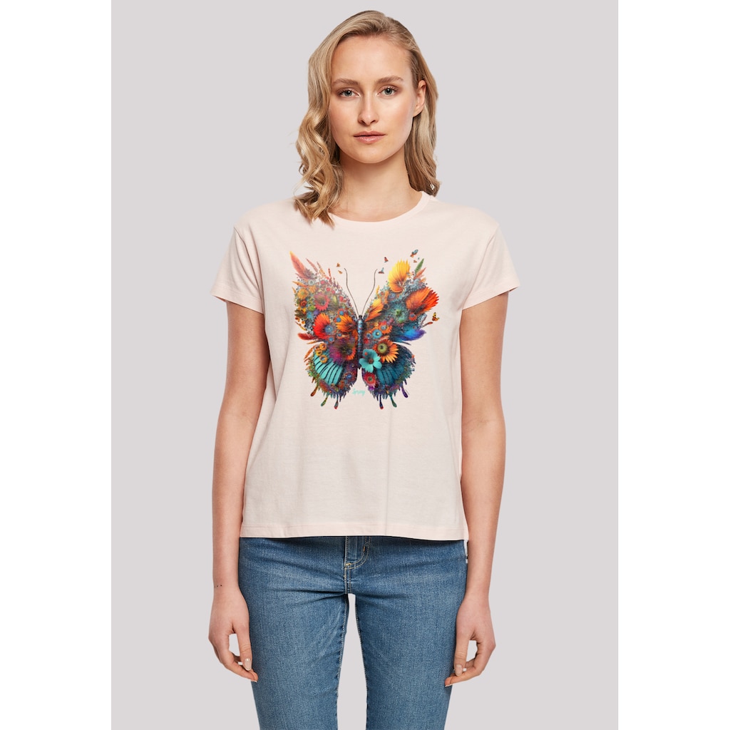 F4NT4STIC T-Shirt »Schmetterling Blume«