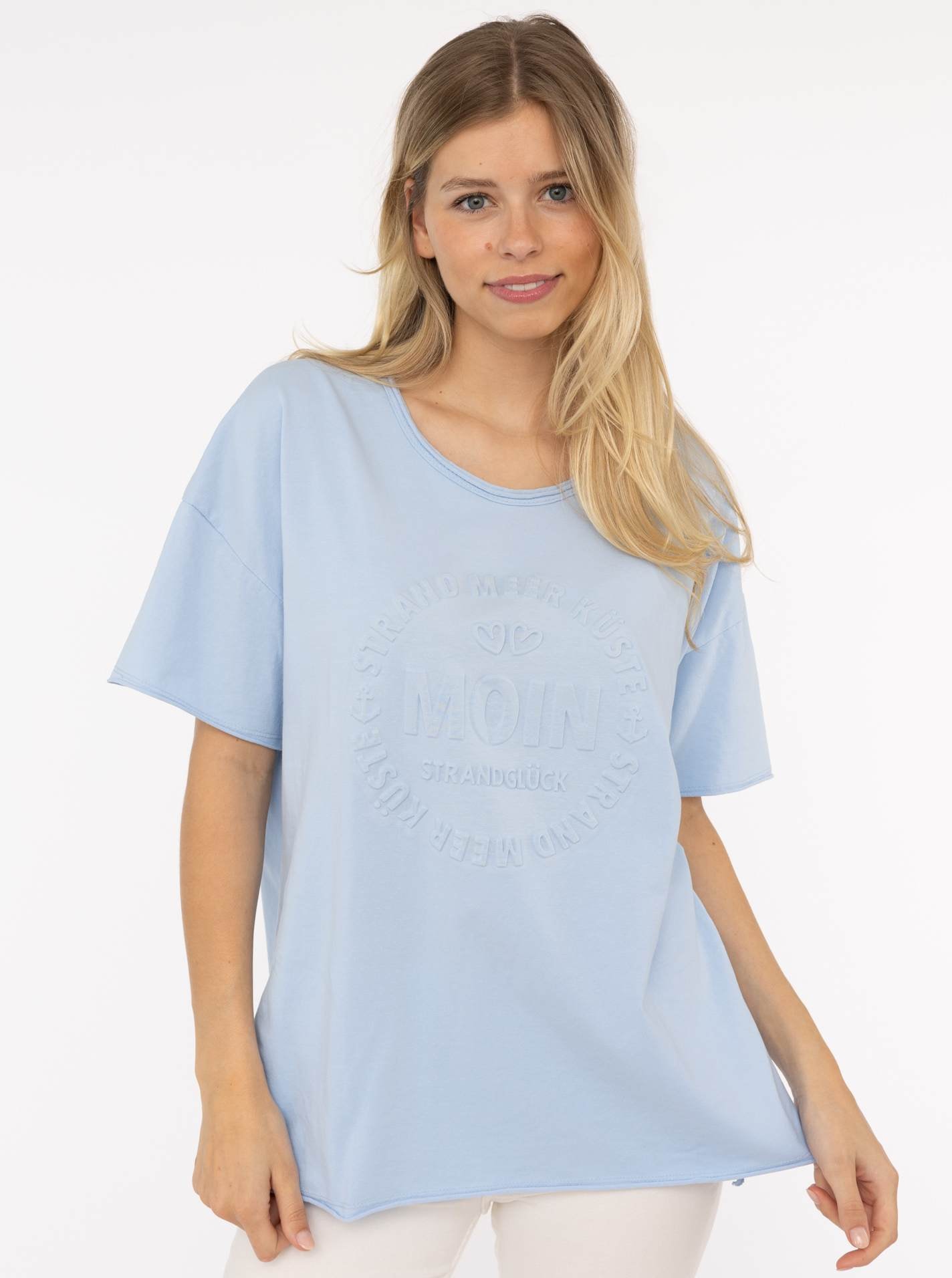 Zwillingsherz Kurzarmshirt "Oversized Shirt Stempeldruck "Moin"", Kurzarm, günstig online kaufen