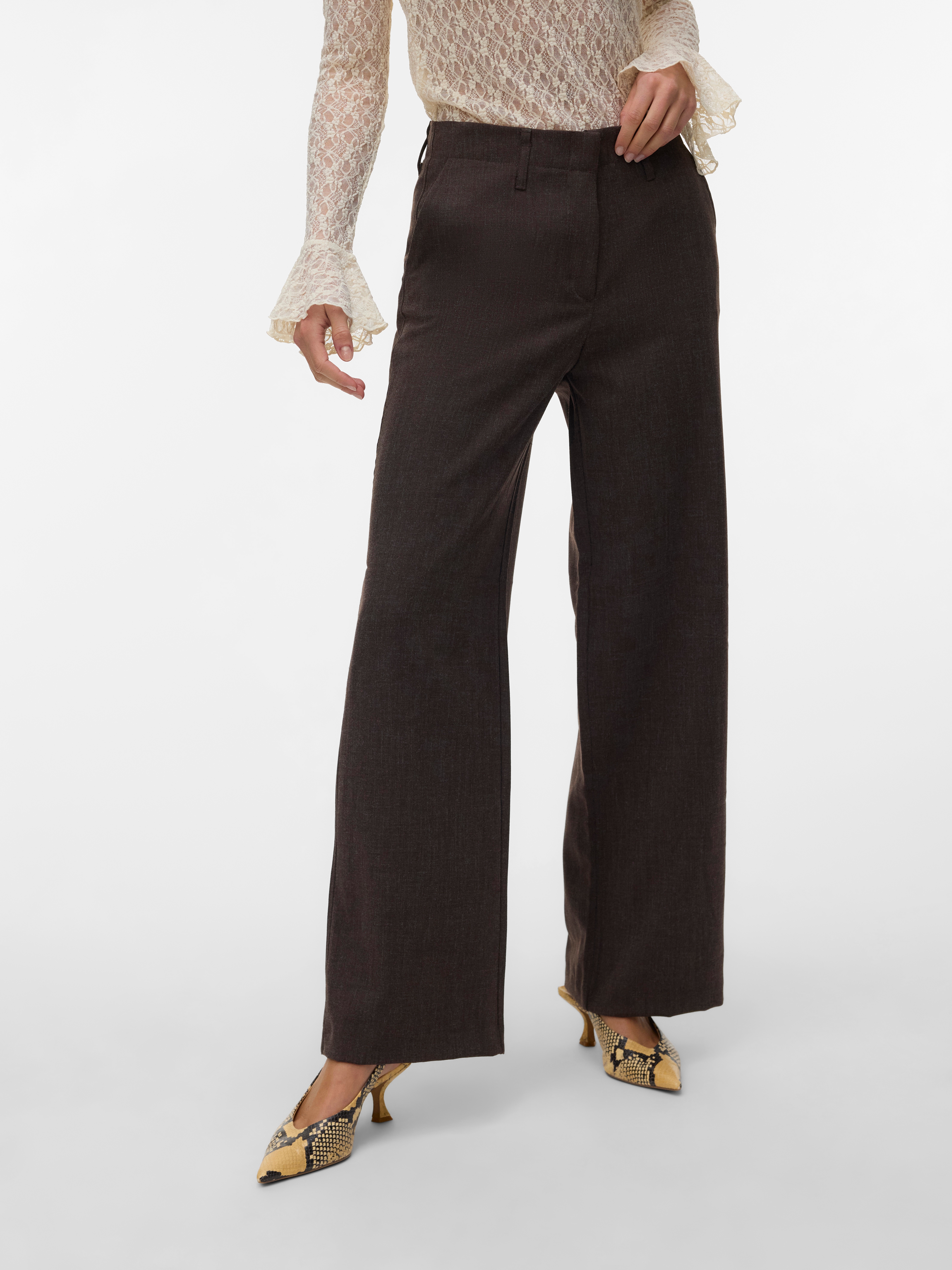 Vero Moda Anzughose "VMBESTIE HW WIDE PANT NOOS" Materialmix